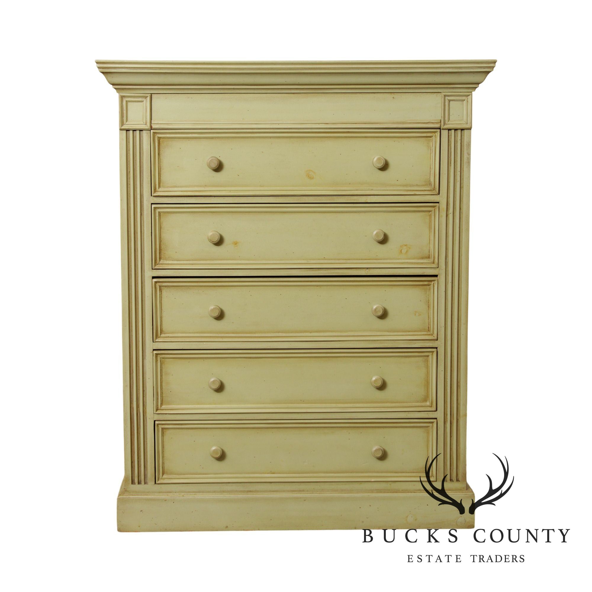 Green Pine 5 Drawer Tall Chest