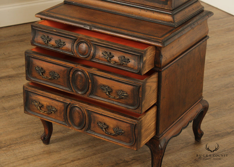 French Louis XV Style Vintage Walnut Commode and Bookcase Top