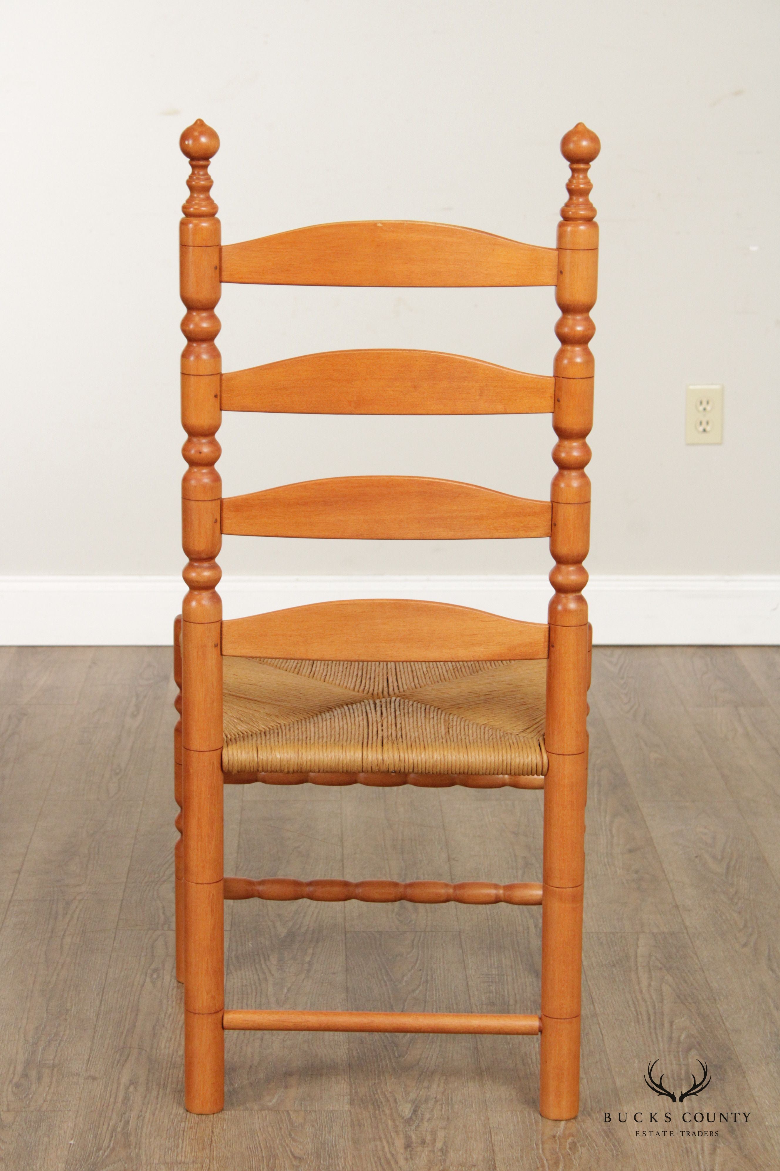 Custom Crafted Maple Ladderback Rush Seat Dining Chair