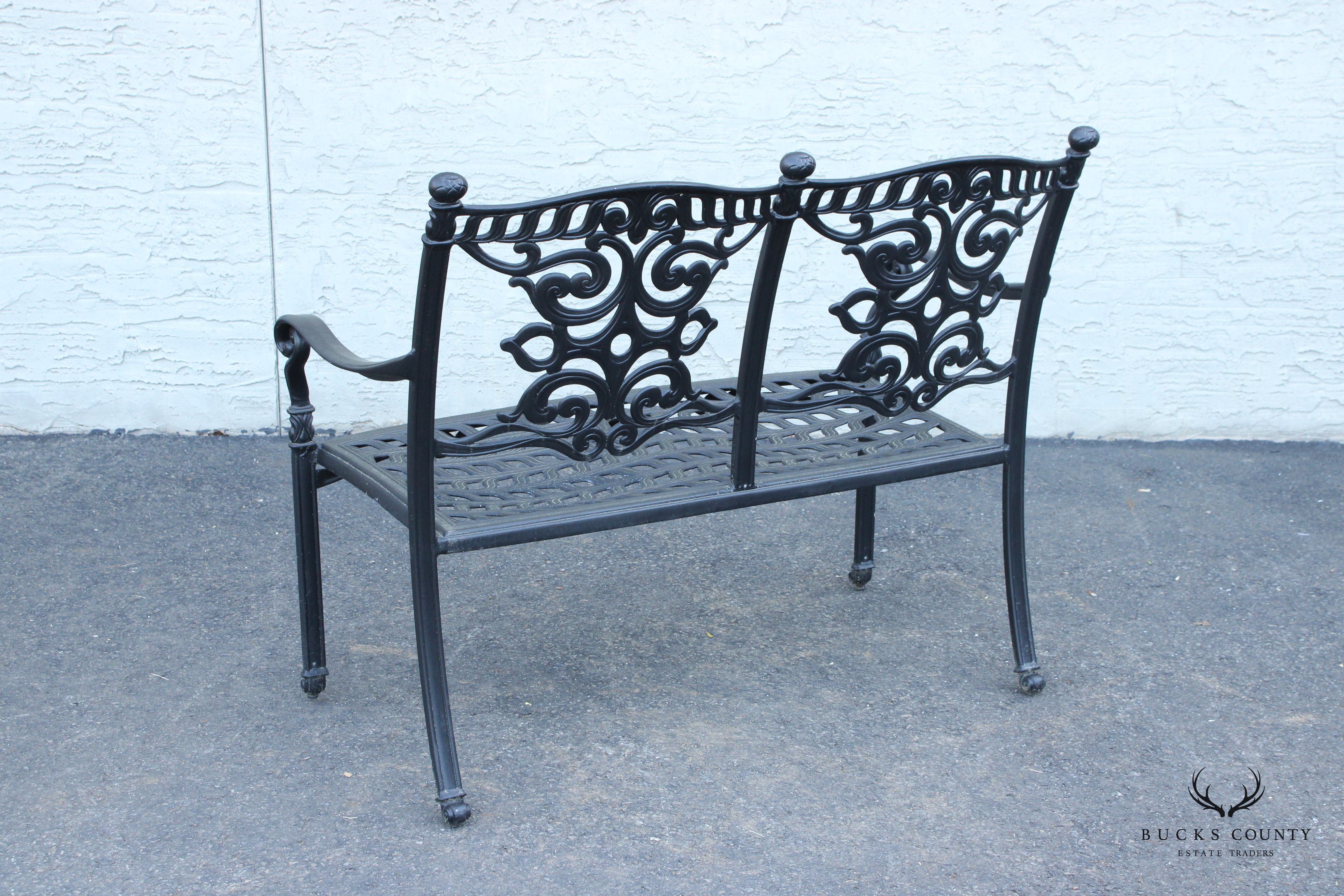 Quality Cast Aluminum Outdoor Patio Settee Bench