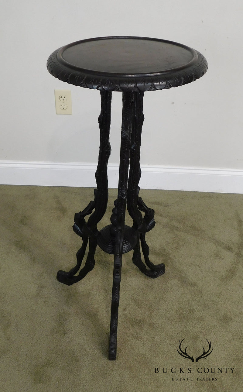 Faux Bois Antique Black Walnut Pedestal Table