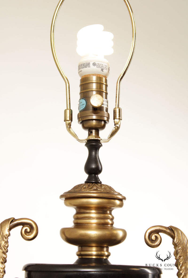 Neoclassical Style Urn Table Lamp with Silk Shade