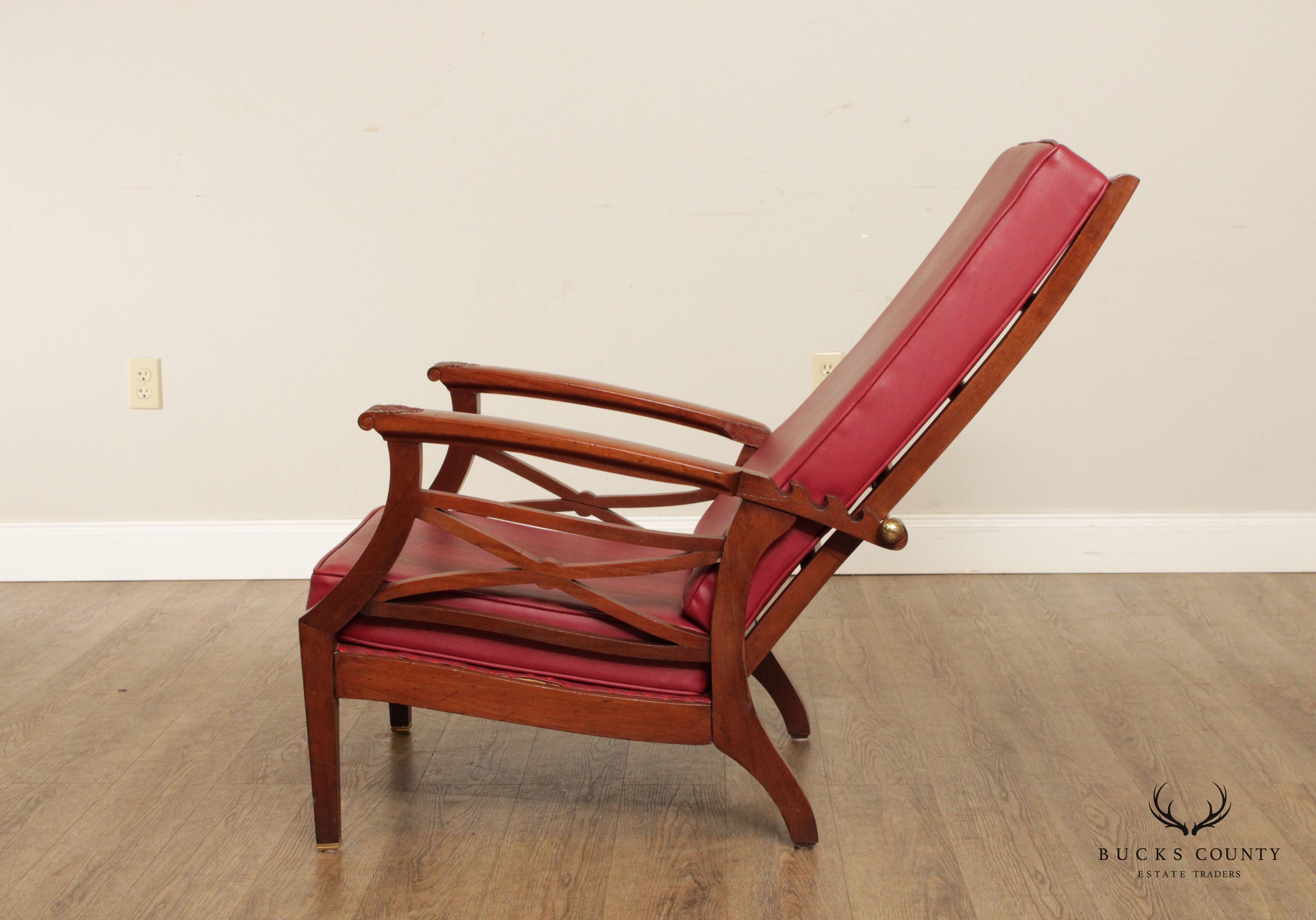 Antique Edwardian Reclining Morris Lounge Chair