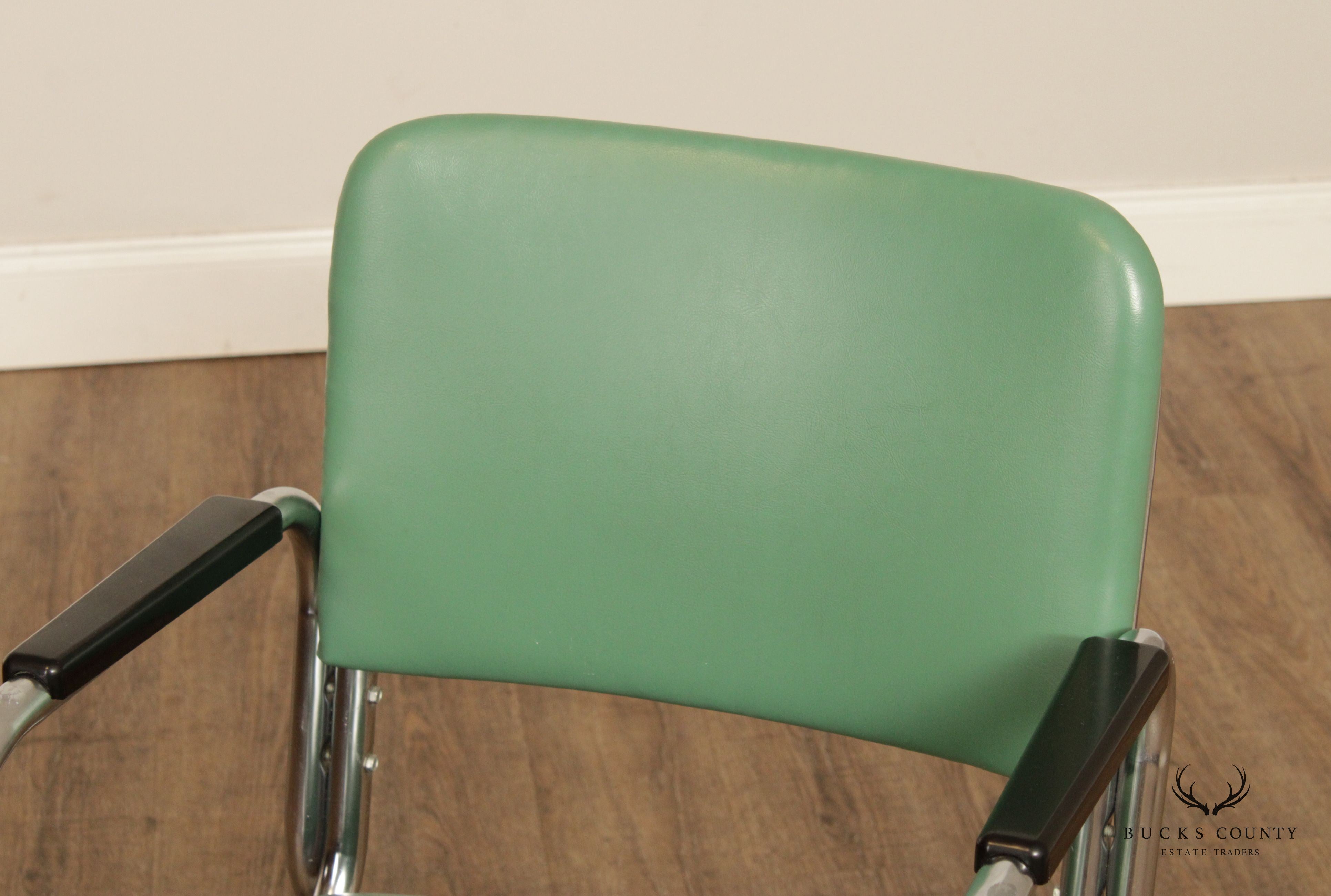 Mid Century Modern 1950s Chrome and Vinyl Armchair