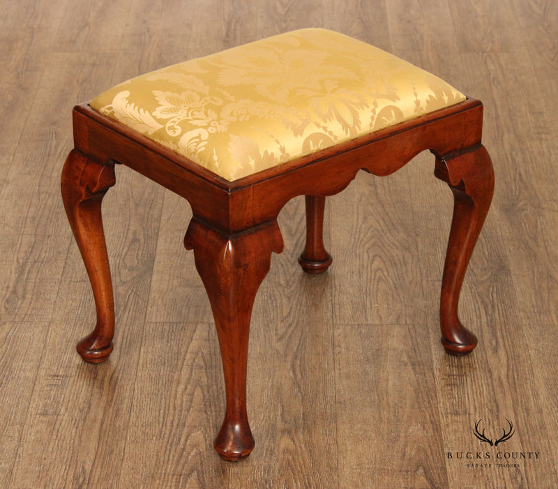 Queen Anne Style Mahogany Foot Stool or Bench