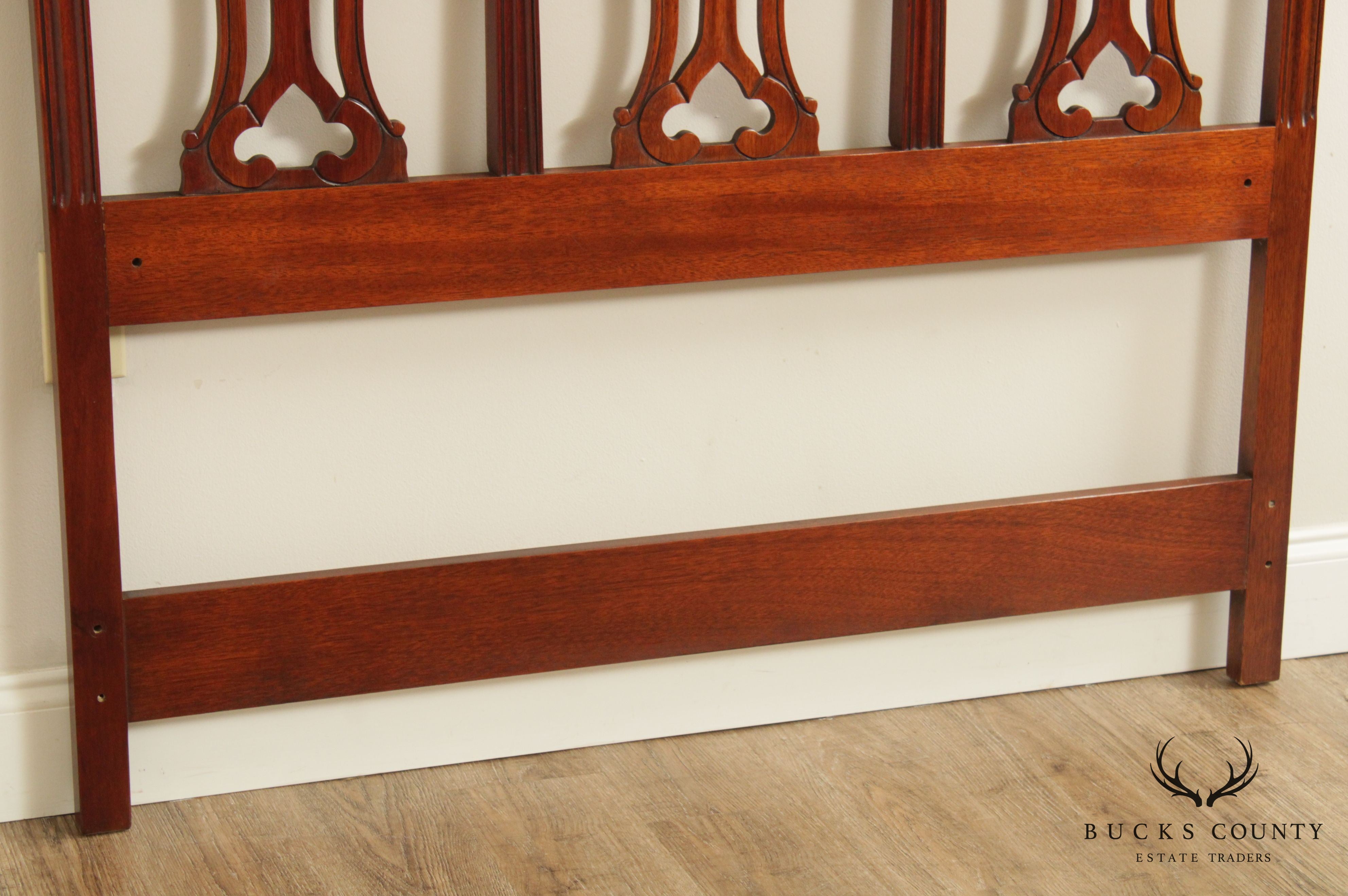 Chippendale Style Carved Mahogany Custom Size Headboard