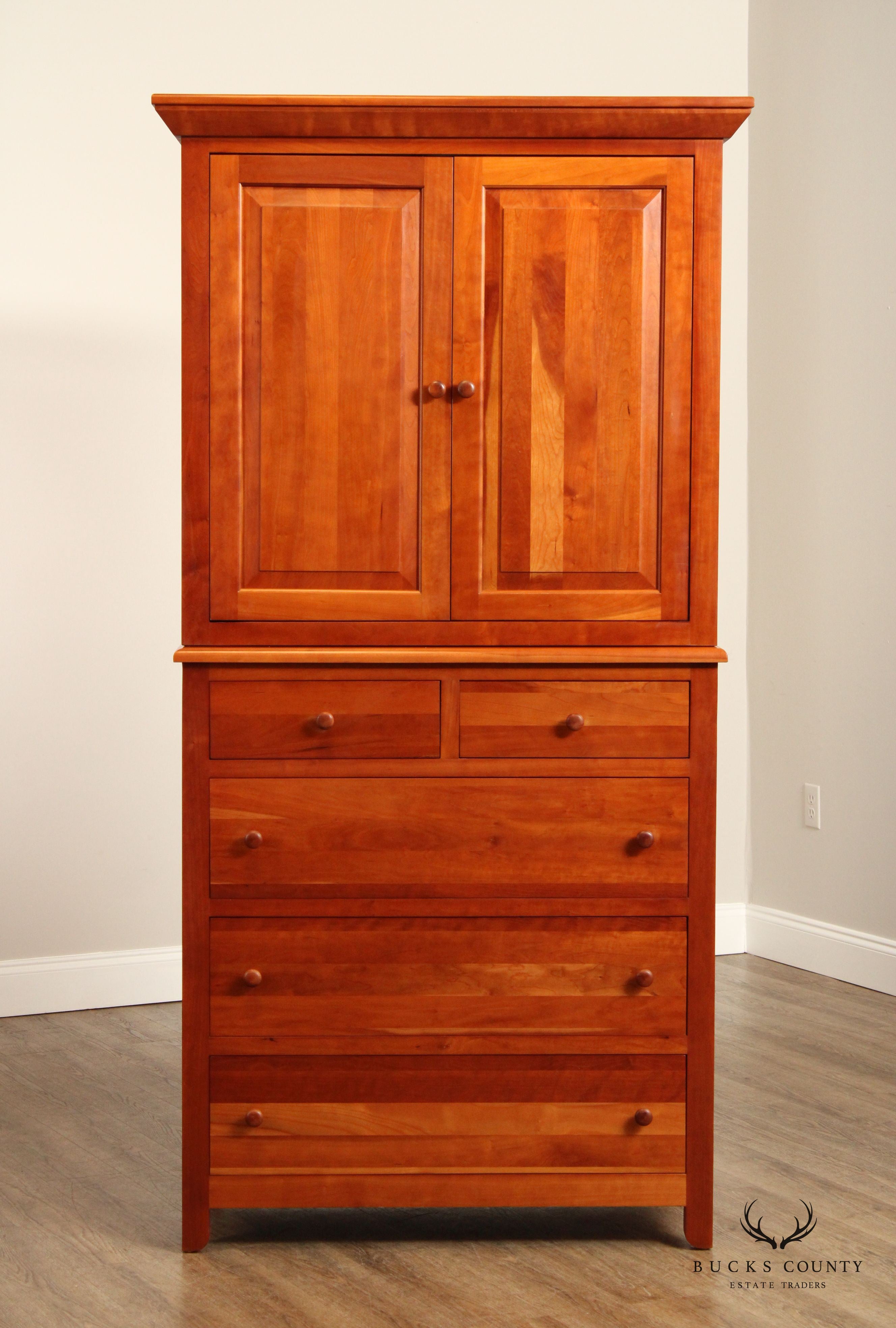 Stuart David Solid Cherry Bedroom Armoire Cabinet