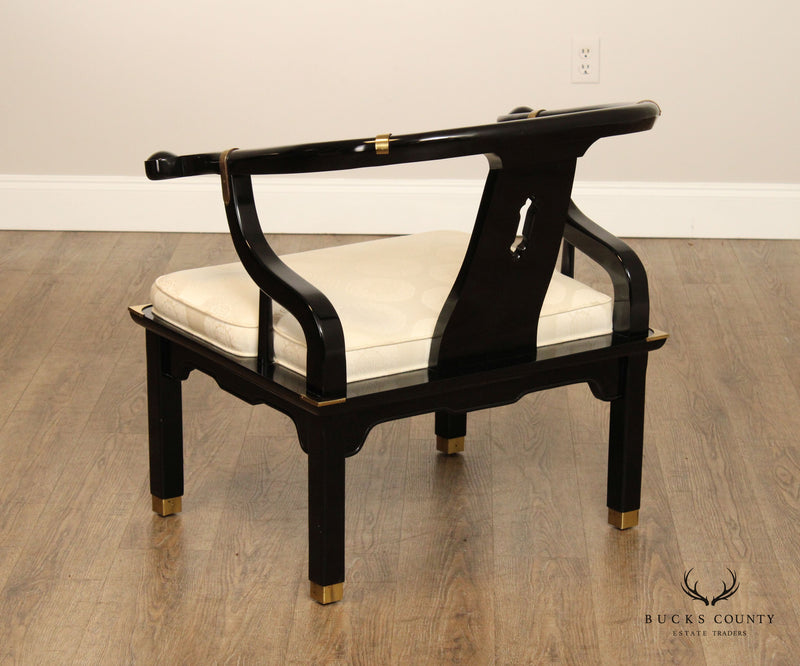 Century Furniture 'Chin Hua' Black Lacquered Chinoiserie Armchair