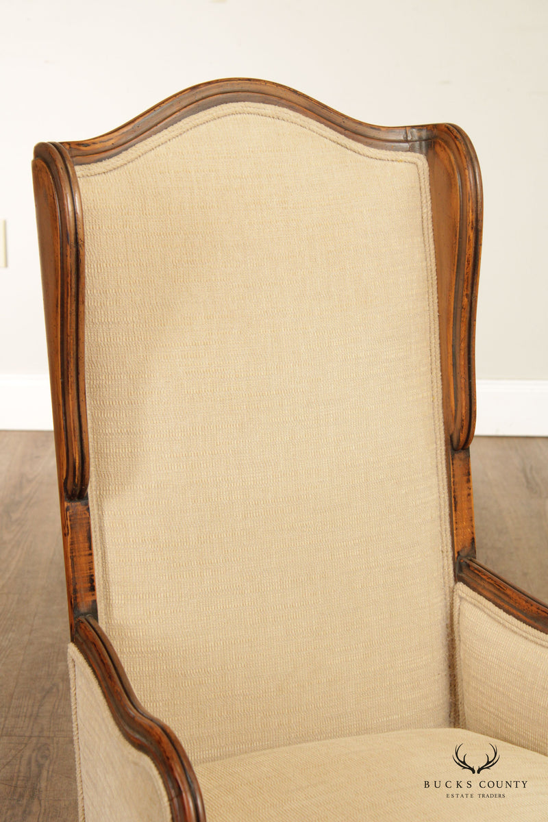 French Louis XV Style Wingback Bergere Armchair