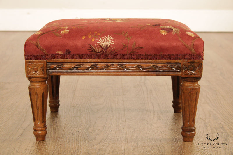 French Louis XVI Style Carved Foot Stool