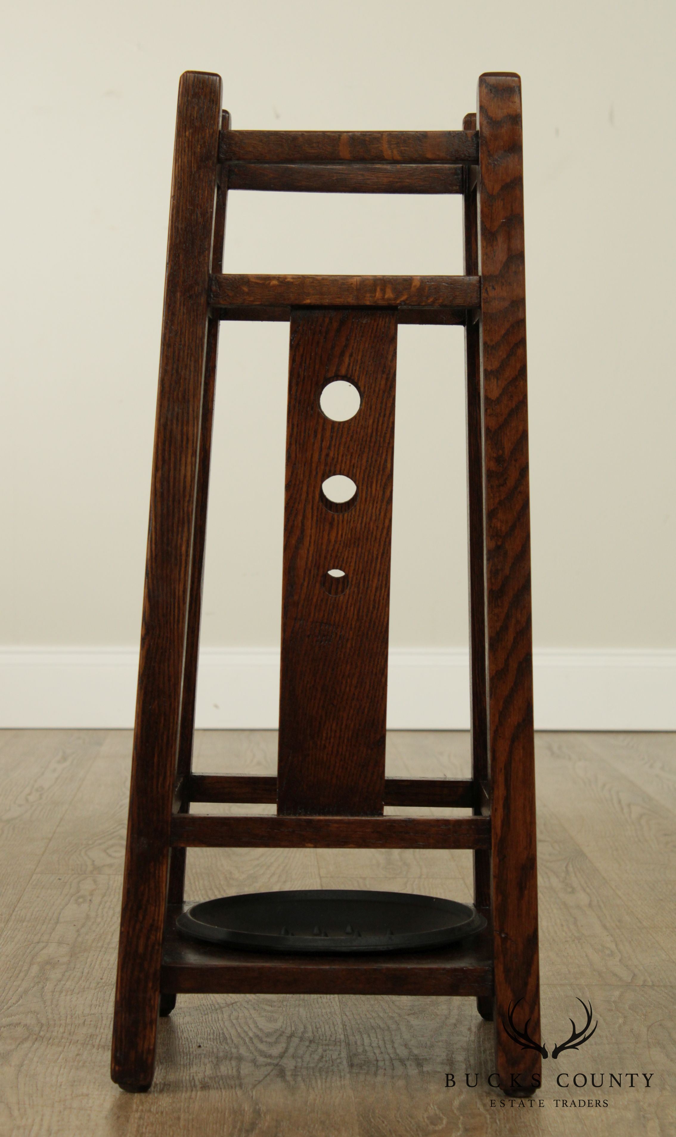 Antique Mission Oak Umbrella Stand