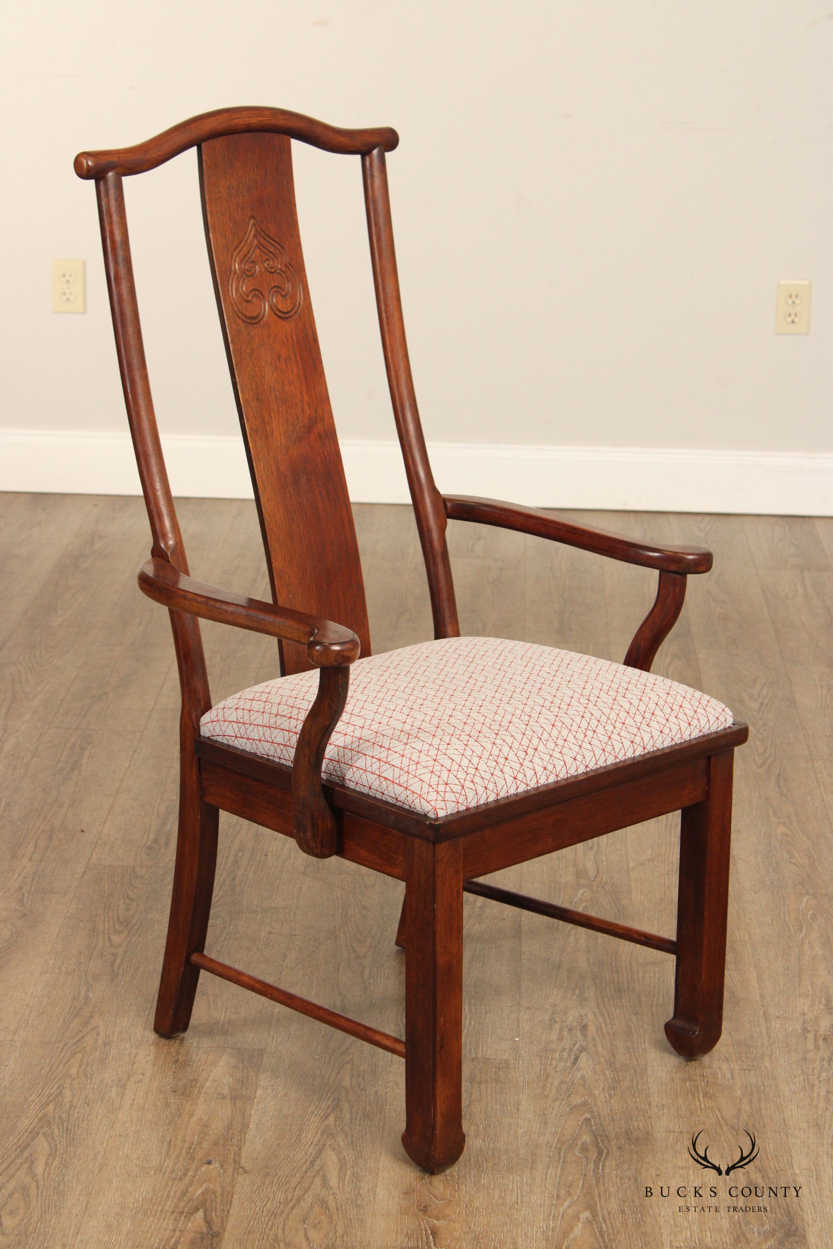 Bernhardt Chinese Style Set of Six Yoke Back Dining Chairs