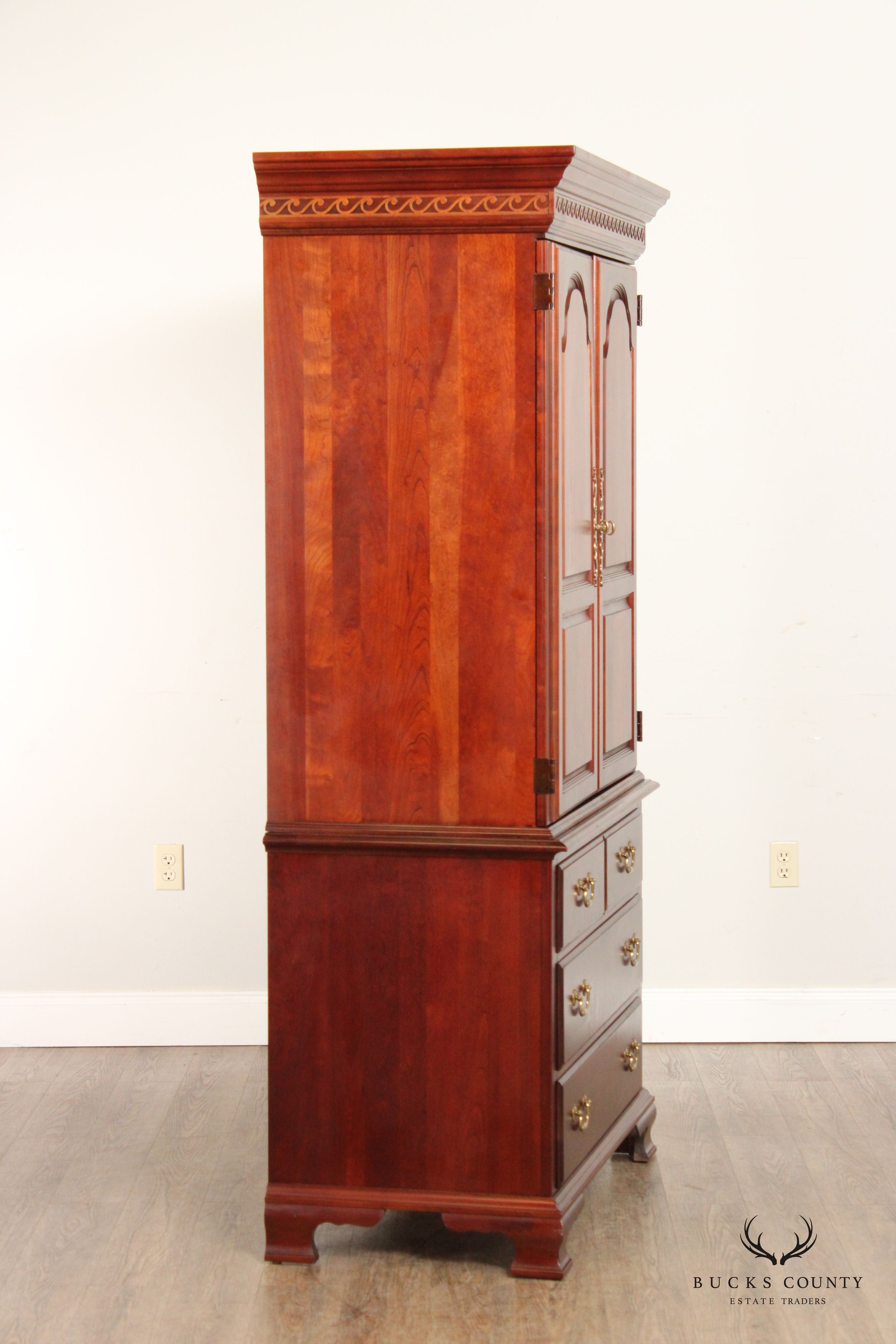 Pennsylvania House Georgian Style Cherry Armoire Door Chest