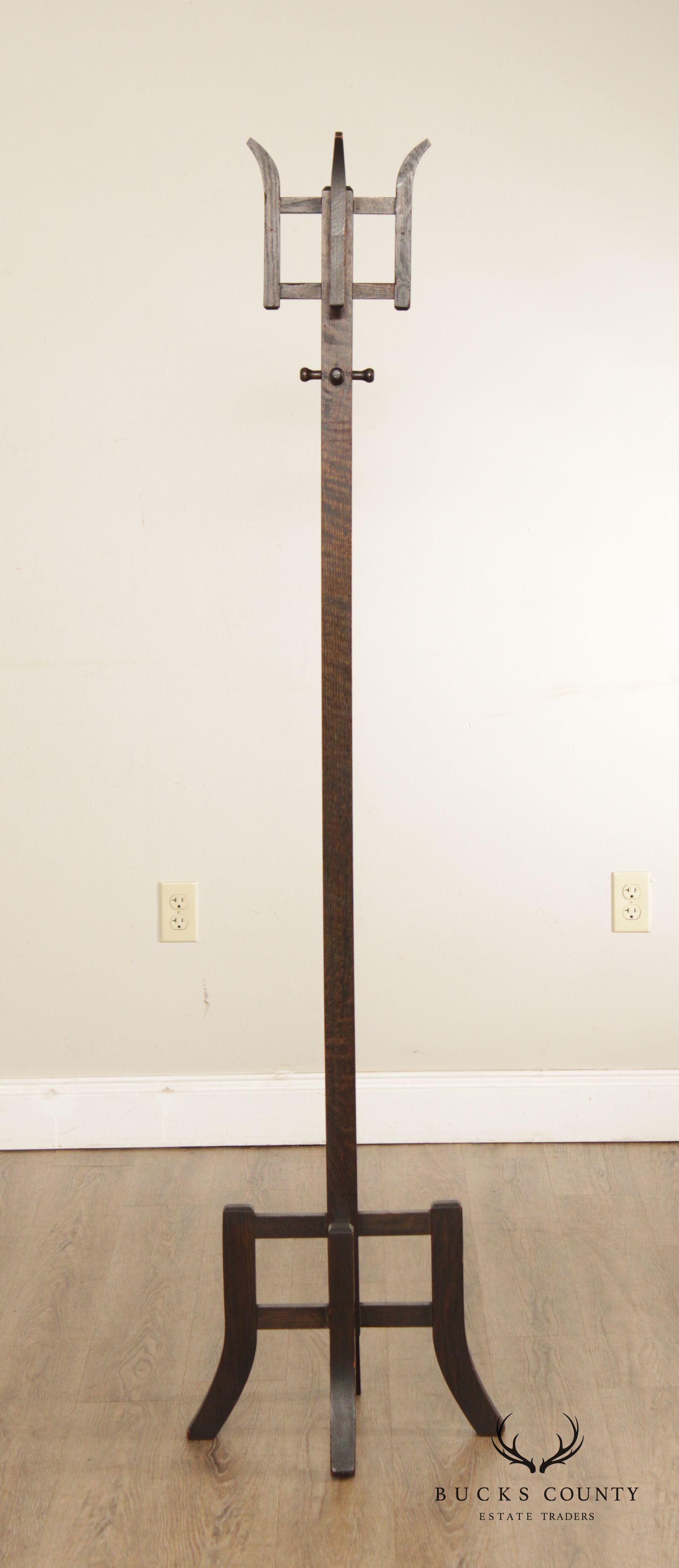 Antique Mission Oak Coat Rack