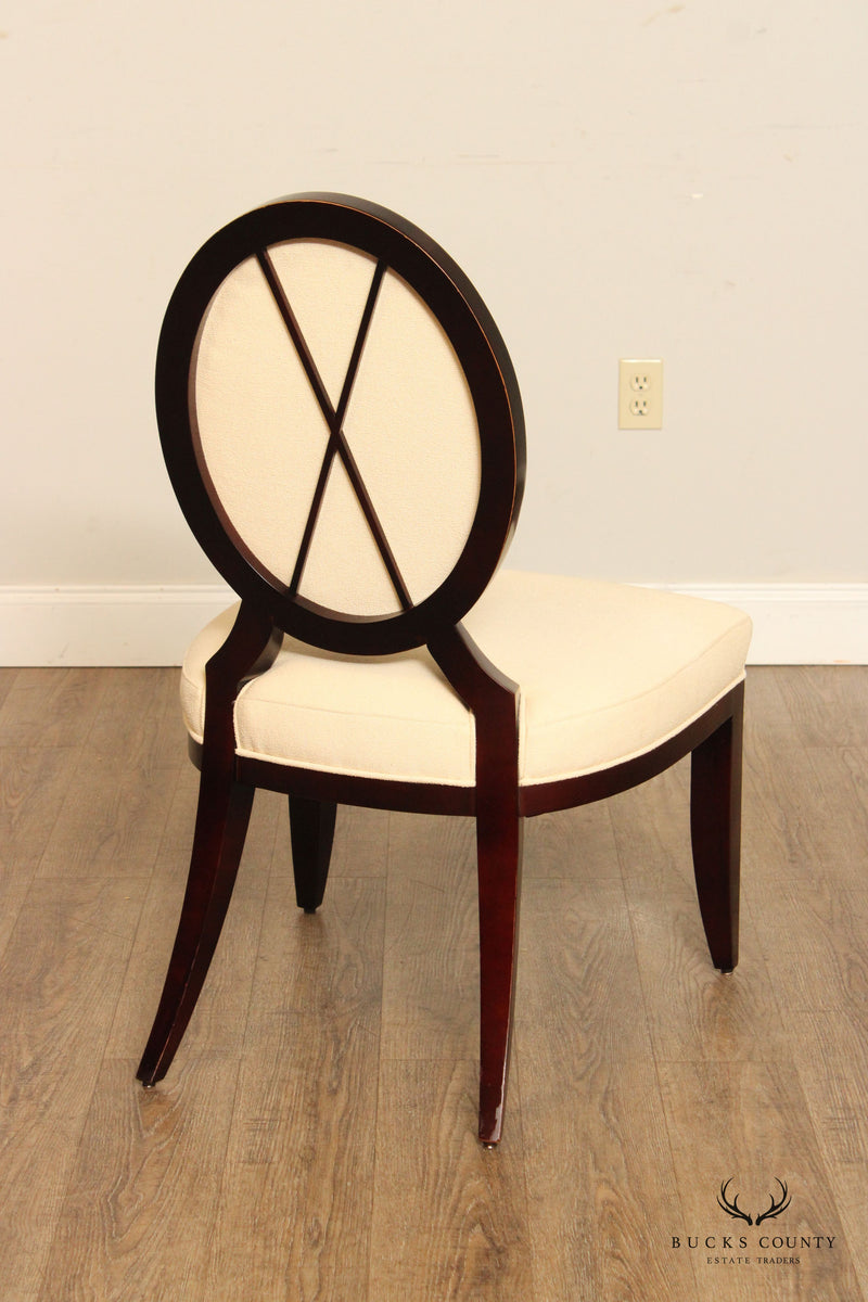 Baker Furniture Barbara Barry Set of Six Oval X-Back Dining Chairs