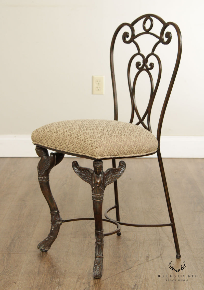 French Neoclassical Style Figural Carved Accent Chair