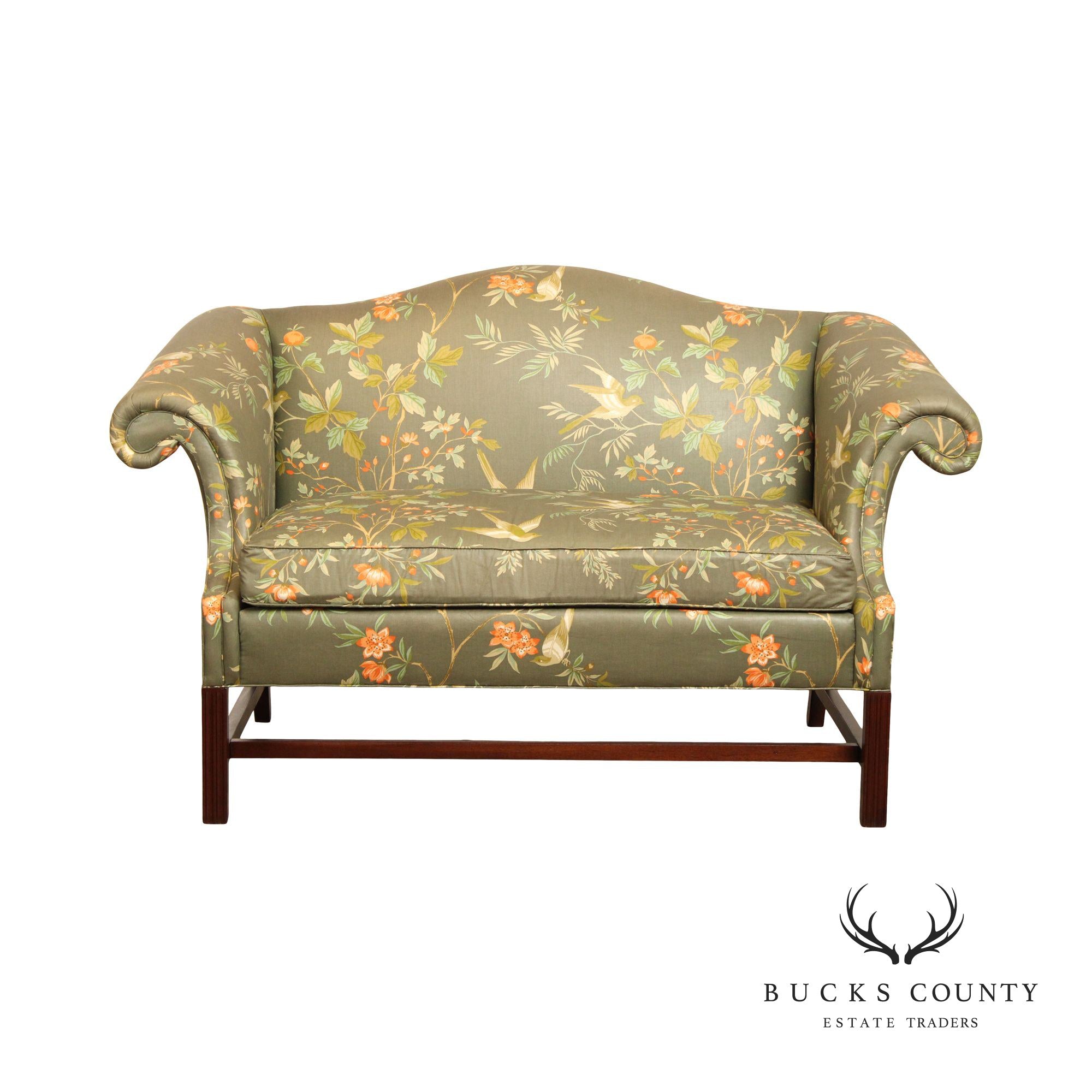 Sherrill Furniture Chippendale Style Camelback Loveseat