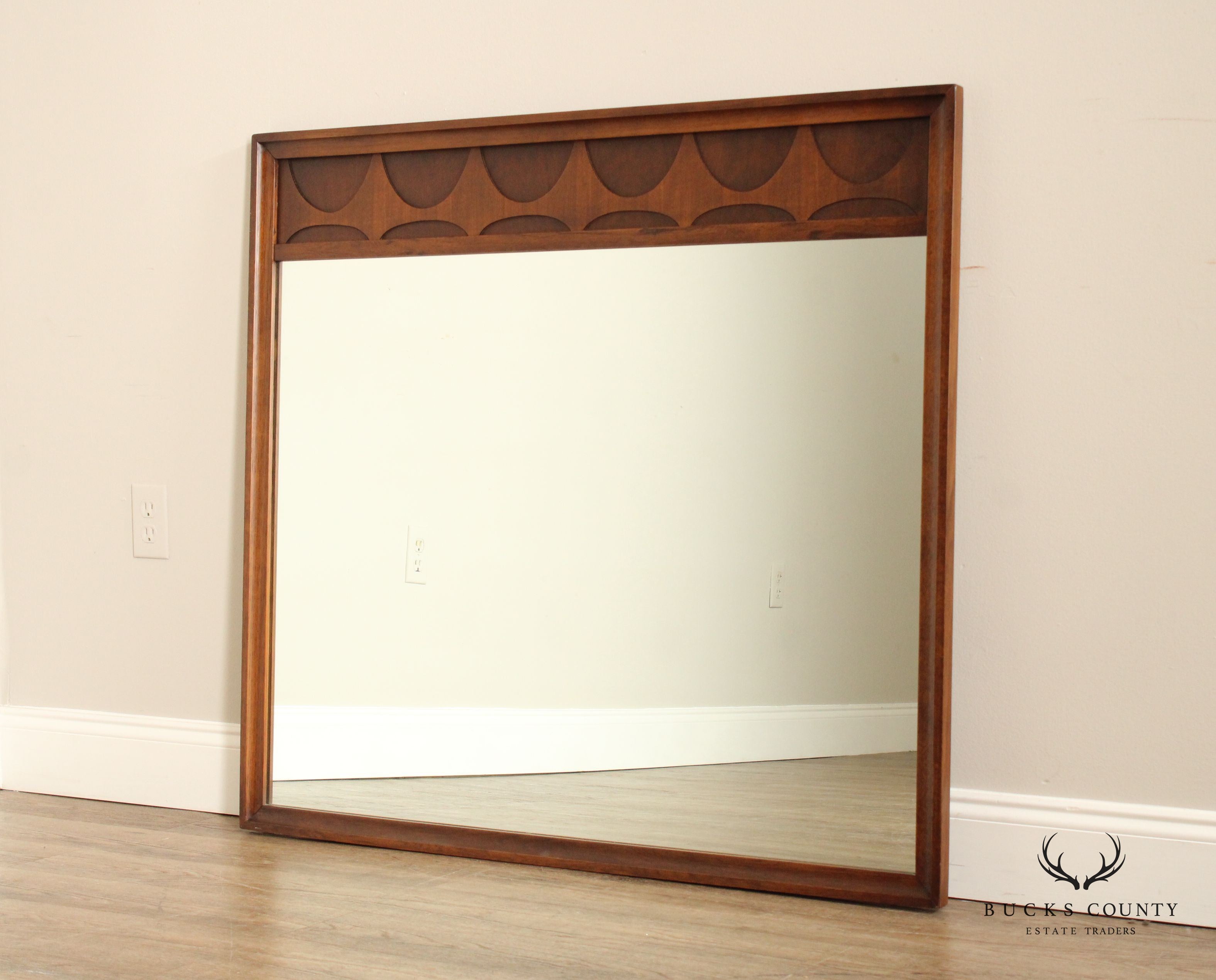 Broyhill Brasilia Mid Century Modern Walnut Wall Mirror