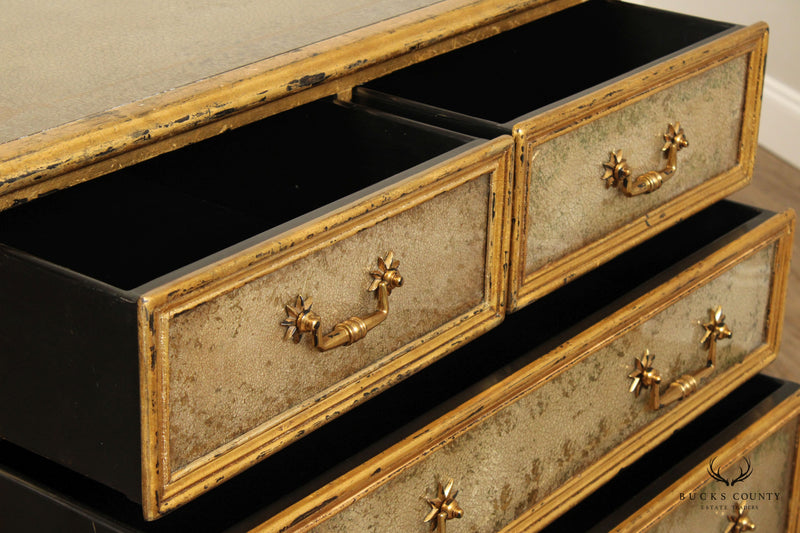 Theodore Alexander Pair of 'Eglomise Starlight' Chests Of Drawers