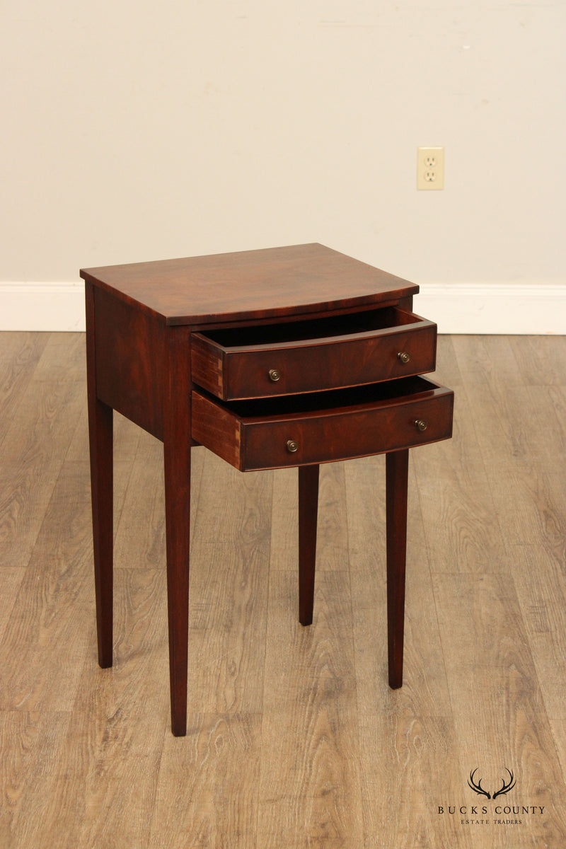 Wm. A. Berkey hepplewhite Style Mahogany Two-Drawer Side Table