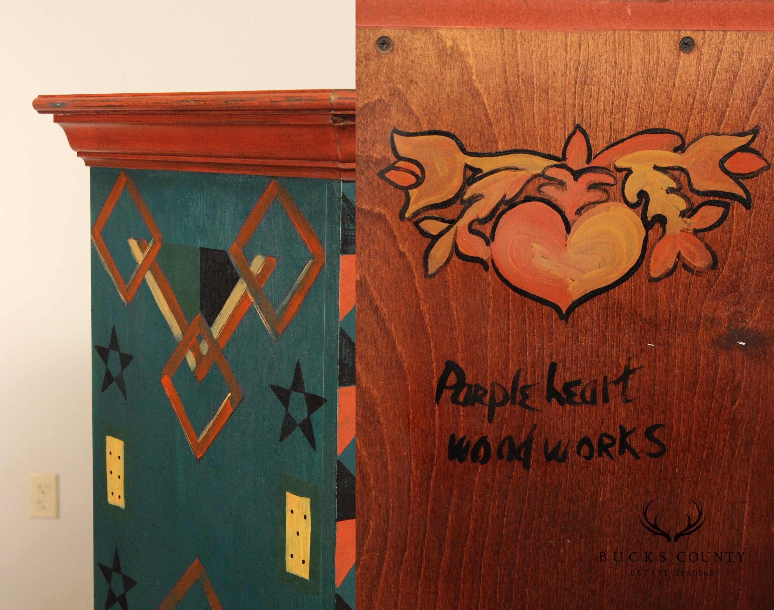 Purple Heart Wood Works Custom Painted Cabinet