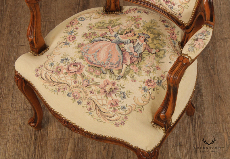 Chateau D'Ax Spa Italian Louis XV Style Pair of Fauteuil Armchairs