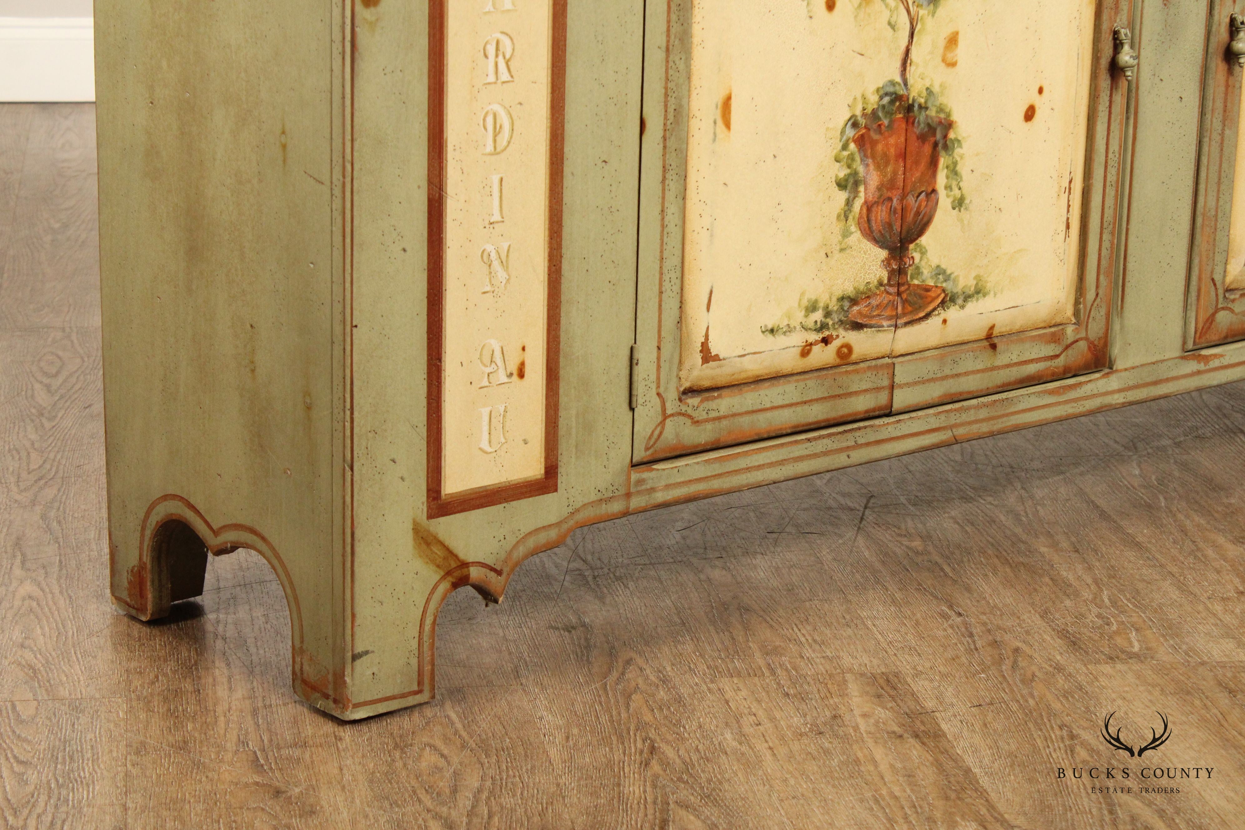 HABERSHAM PLANTATION COUNTRY FRENCH STYLE PAINT DECORATED BUFFET SIDEBOARD