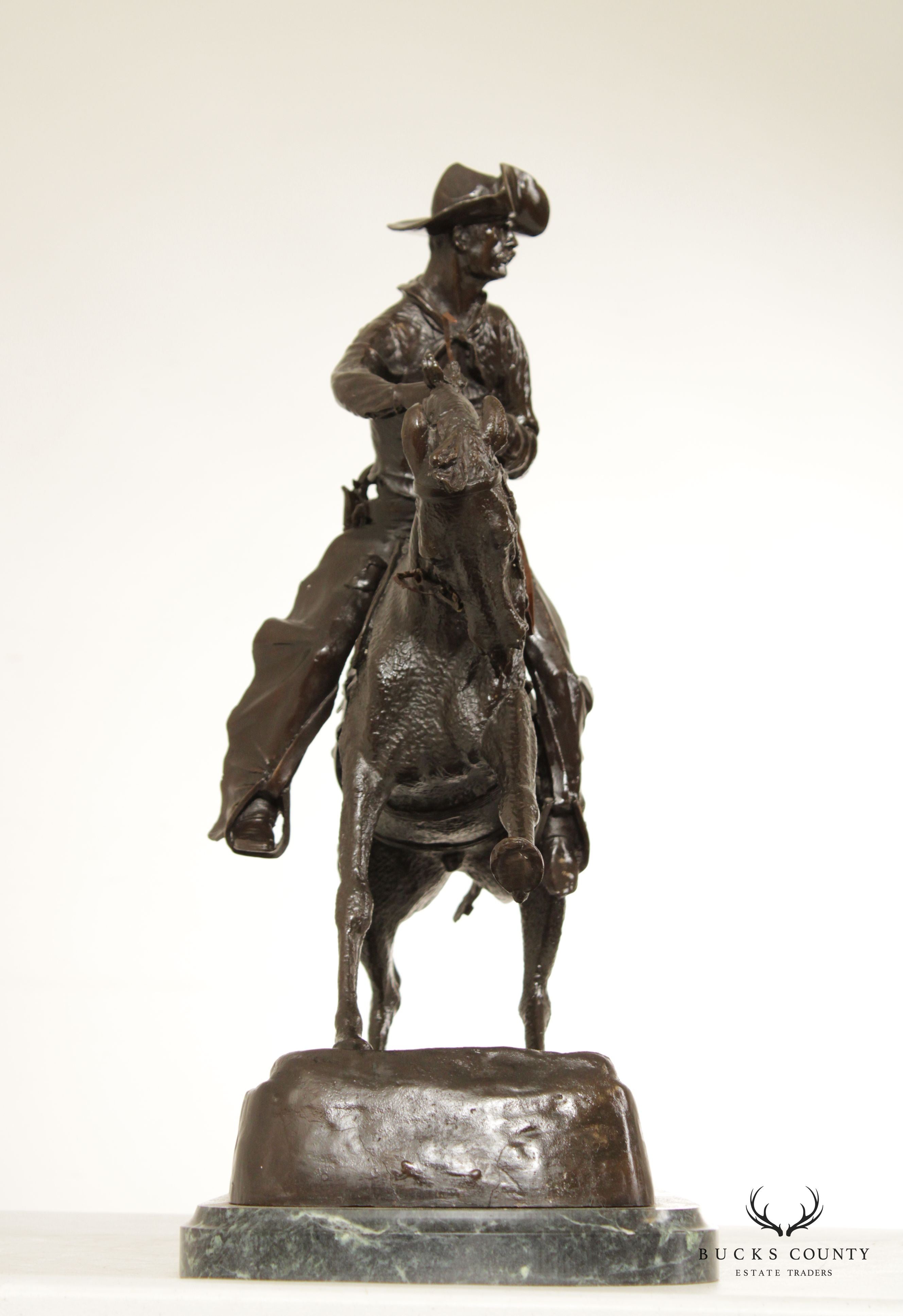 Frederick Remington 'The Cowboy' Bronze Sculpture