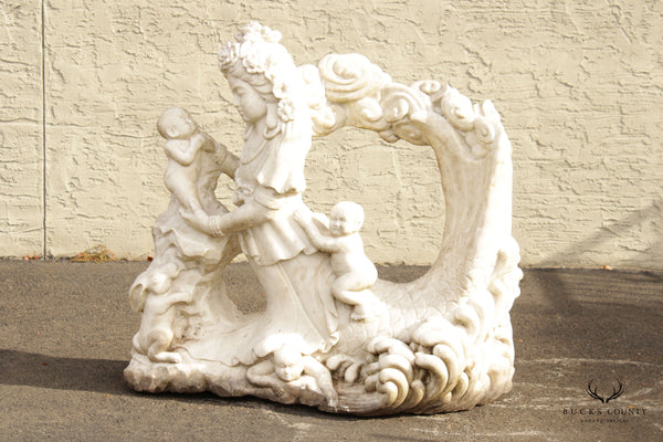 Asian Style Large Figural Marble Outdoor Garden Statue