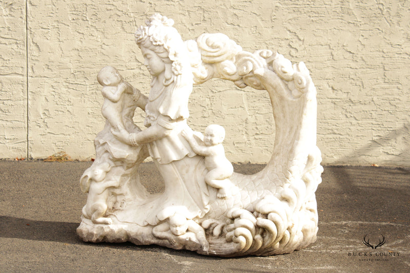 Asian Style Large Figural Marble Outdoor Garden Statue