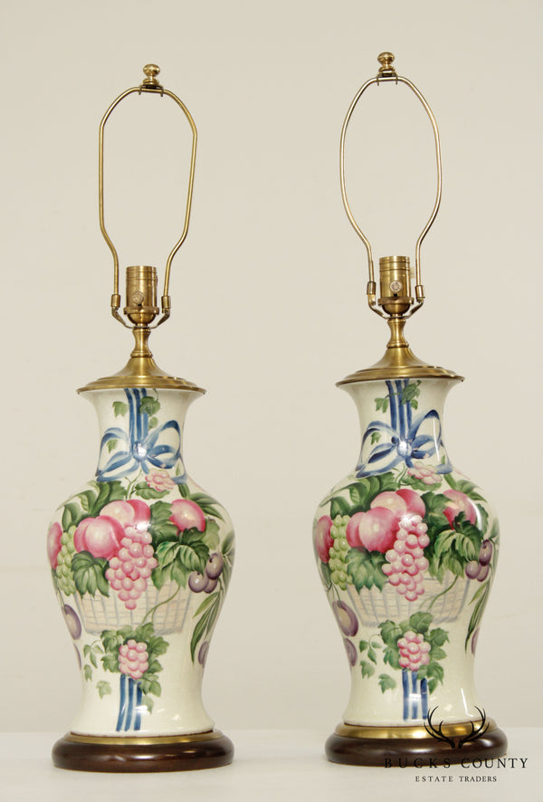 Wildwood Italian Style Pair Porcelain Urn Table Lamps