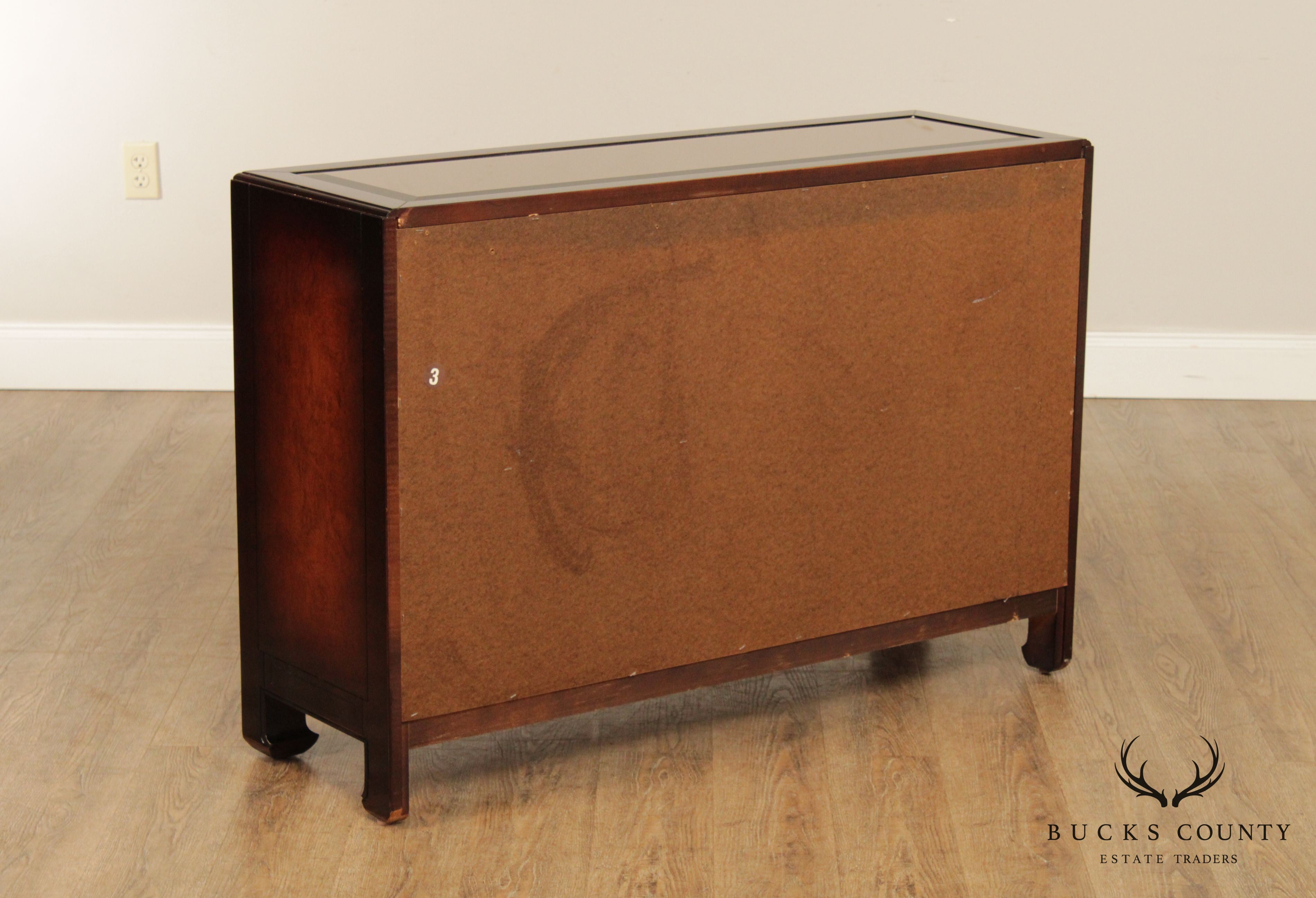 American of Martinsville Mid Century Modern Asian Style  Burl Wood Sideboard