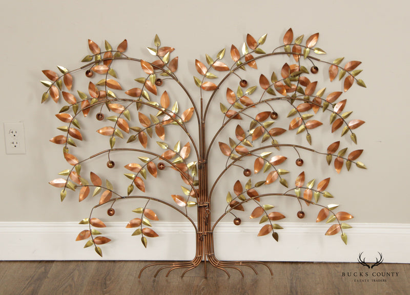 CURTIS JERE TREE OF LIFE MID CENTURY COPPER WALL SCULPTURE