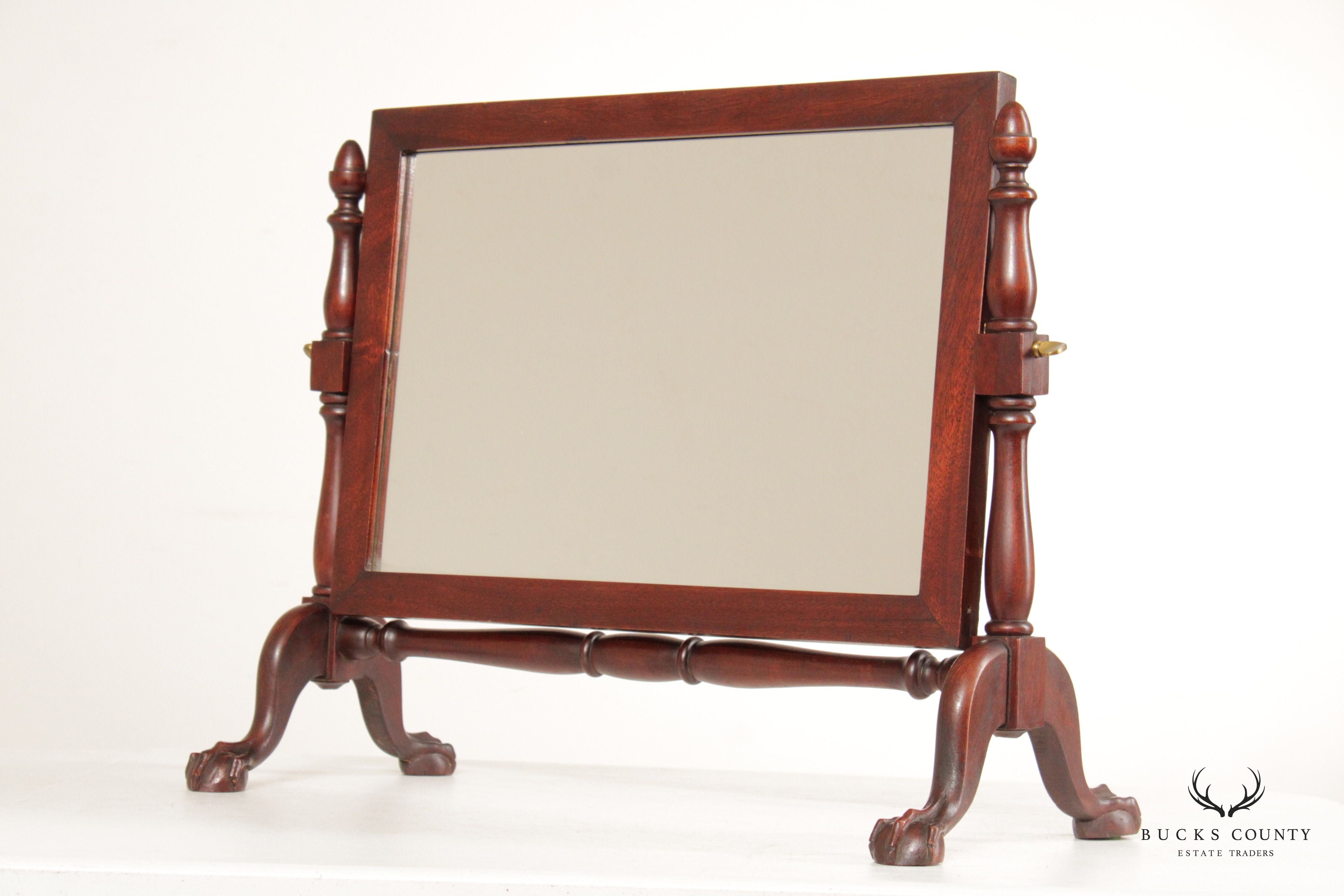 Chippendale Style Carved Mahogany Table Mirror