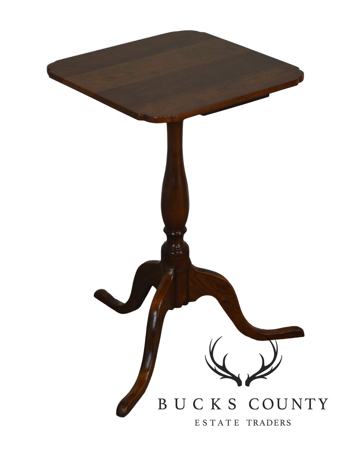 Bartley Collection "The Henry Ford Museum" Solid Cherry Snake Foot Pedestal Side Table