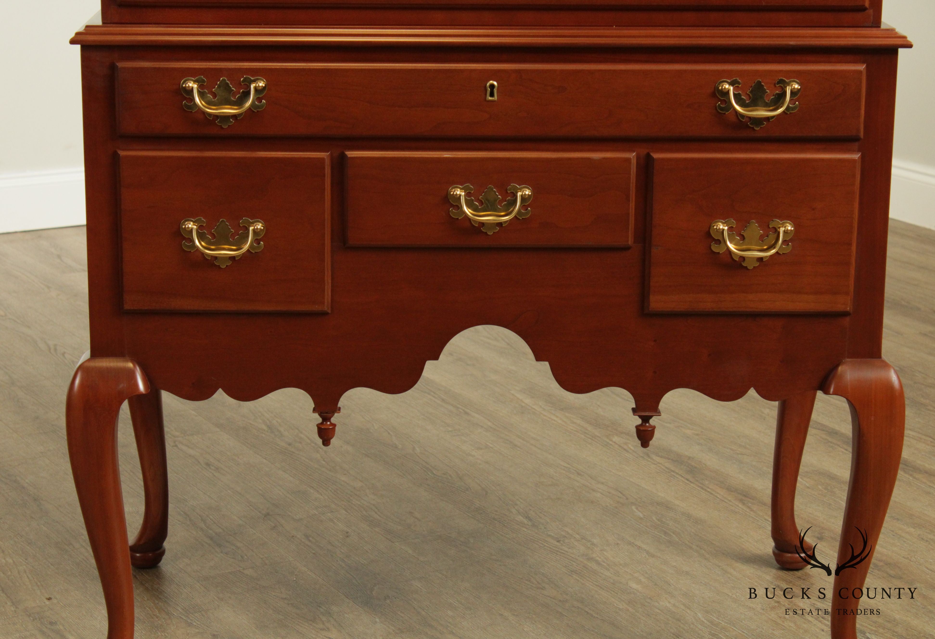 Suters Hand Crafted Solid Cherry Queen Anne Highboy Chest