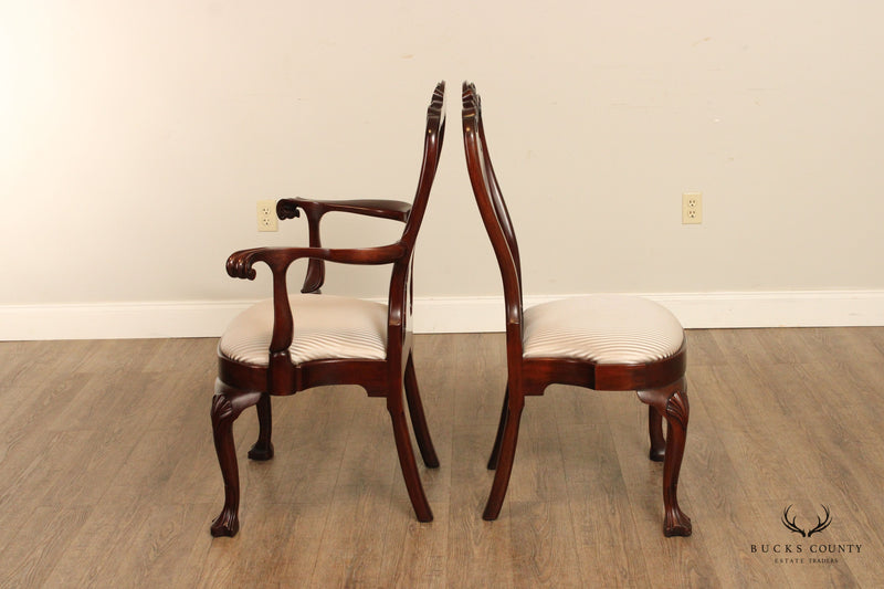 Henkel Harris Philadelphia Queen Anne Style Set Eight Mahogany Dining Chairs