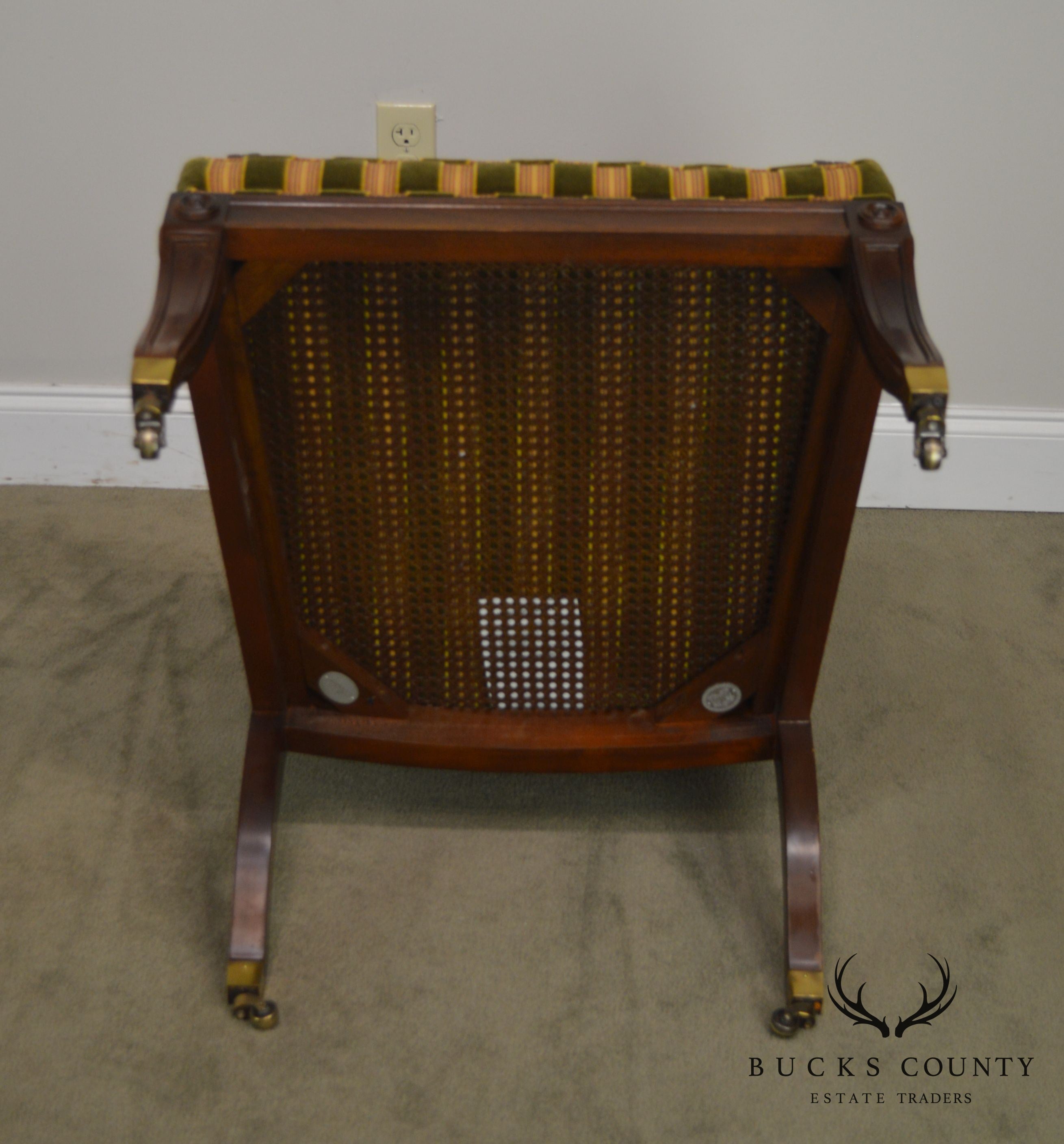 Baker Stately Homes Collection Regency Style Mahogany Cane Armchair
