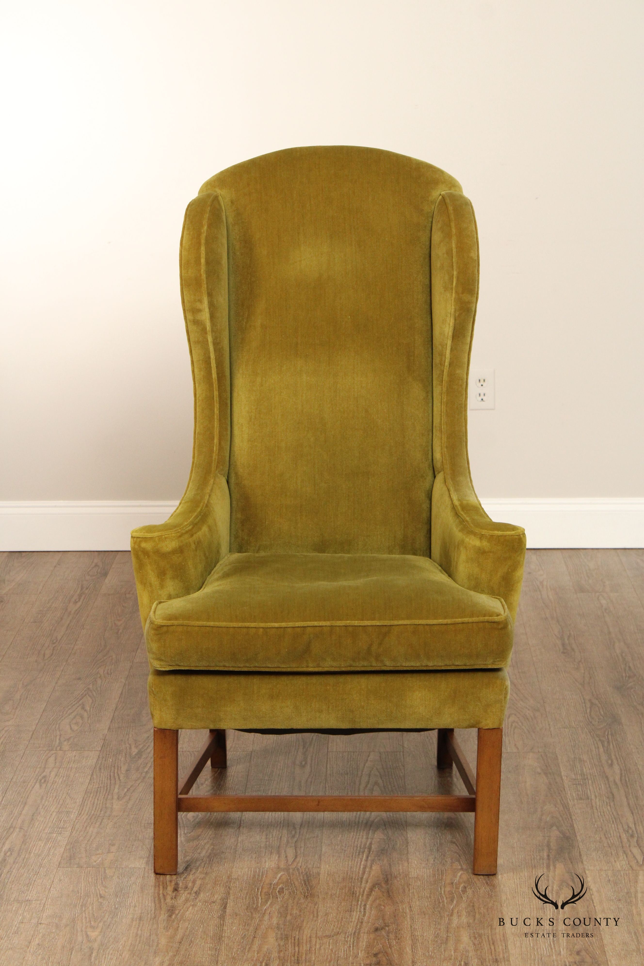 Chippendale Style Tall Back Wing Chair