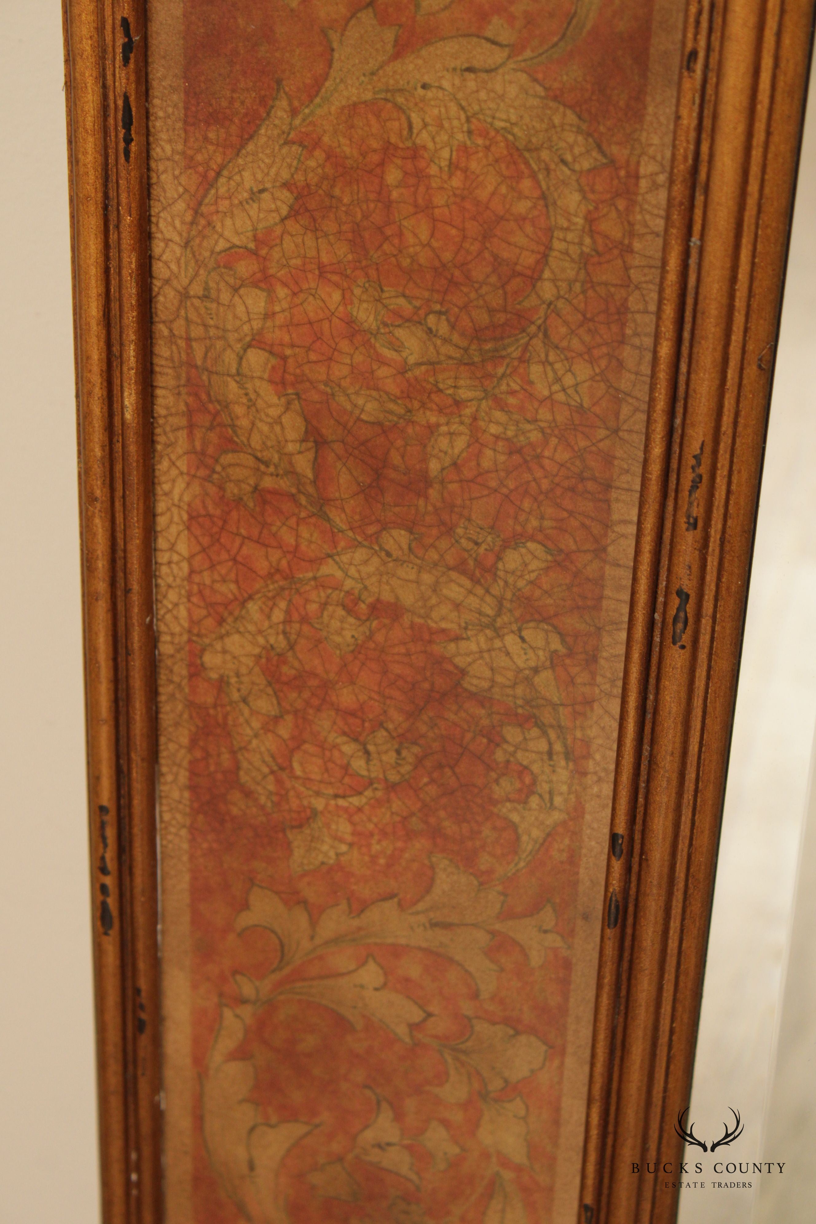 Theodore Alexander Regency Style Eglomise Decorated Full-Length Mirror