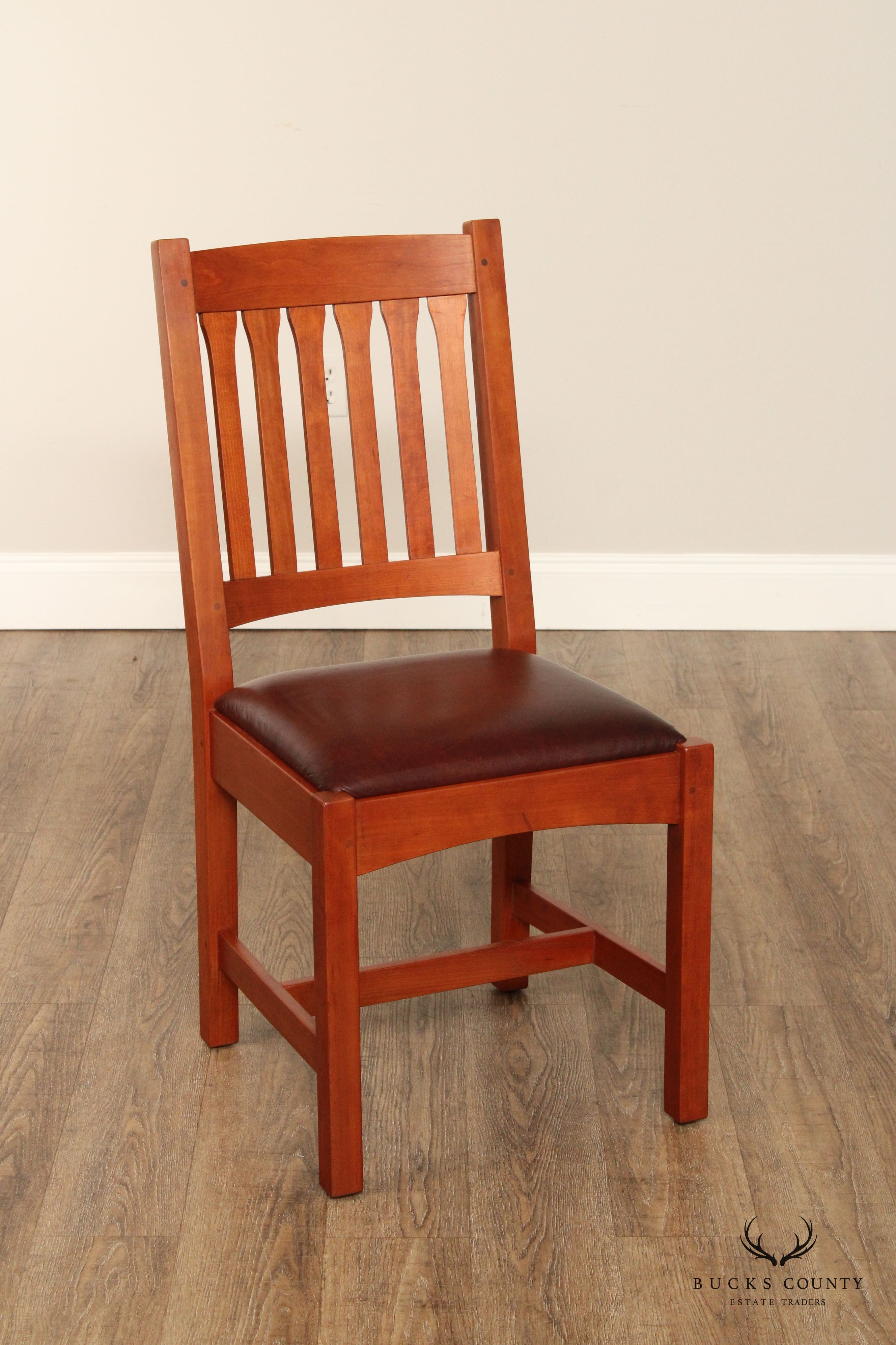 Stickley Mission Collection Set of Four Cherry Cottage Dining Chairs