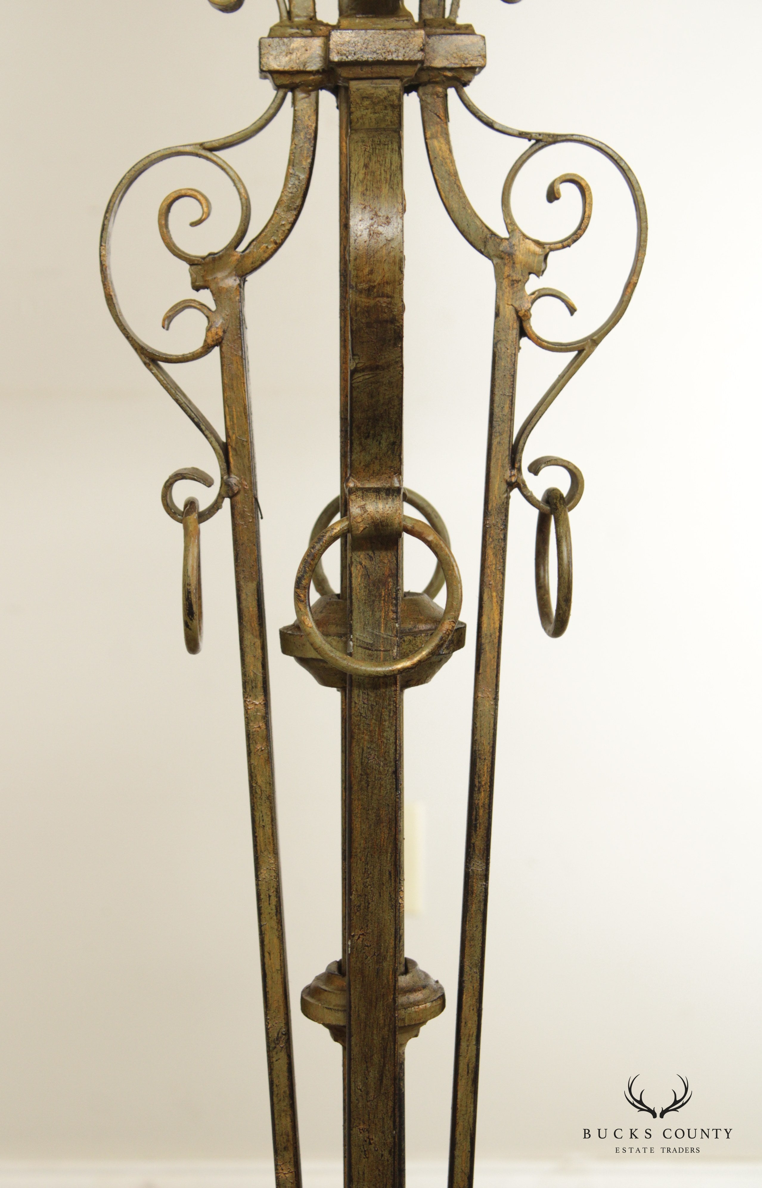 Victorian Style Scrolling Wrought Iron Floor Lamp