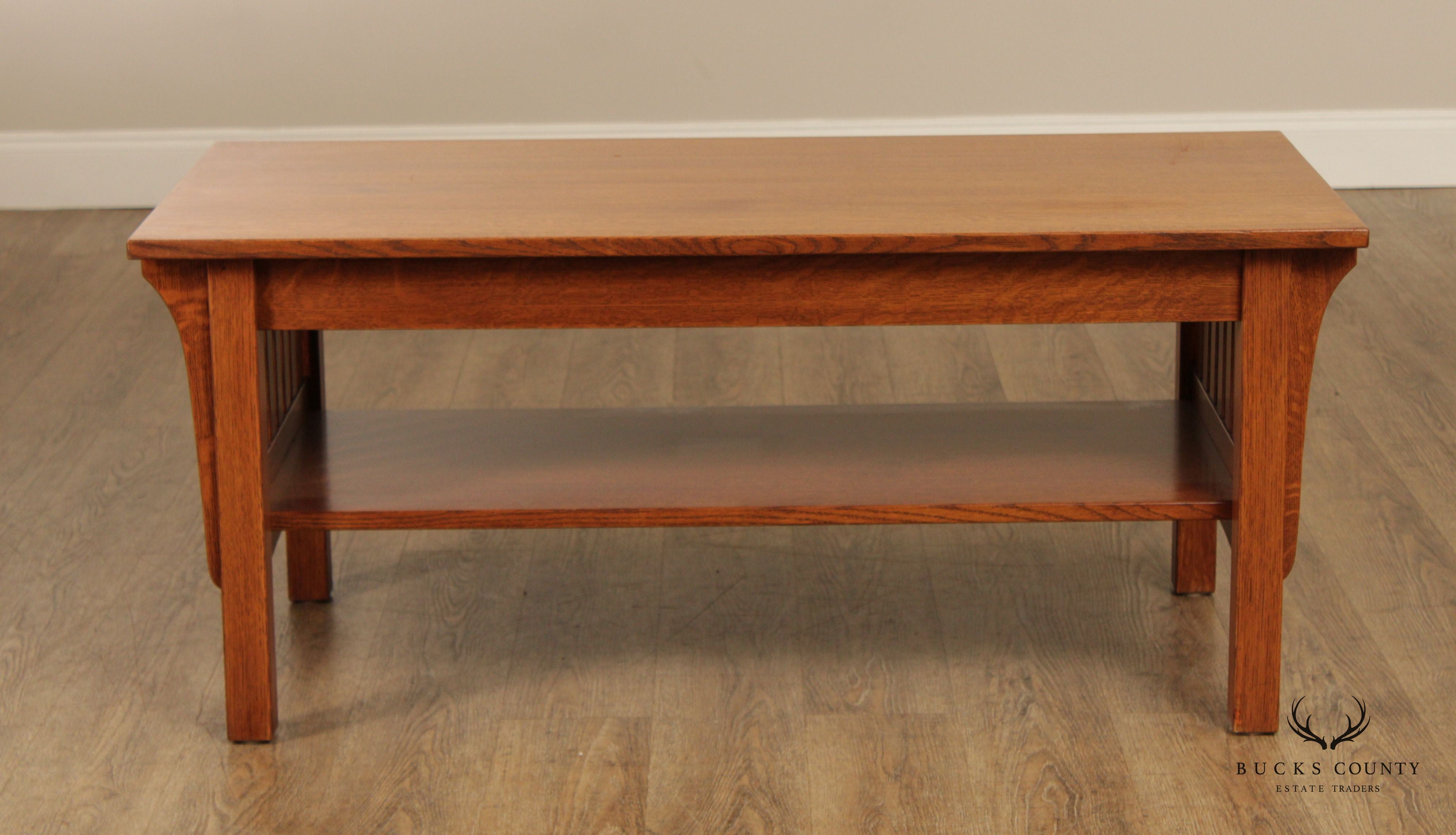 Mission Style Custom Quality Solid Oak Coffee Table