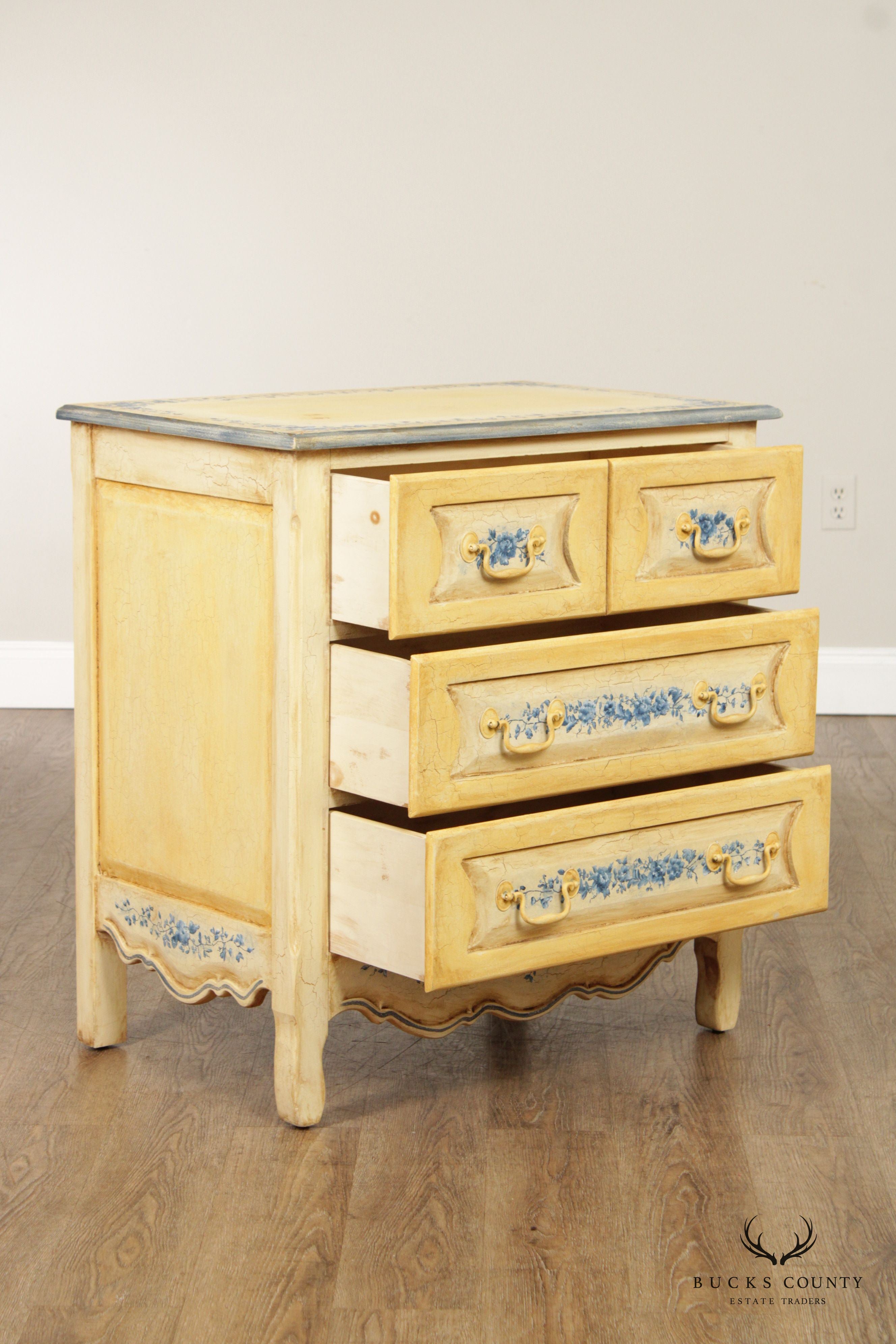 Habersham Plantation French Country Style Paint Decorated Nightstand