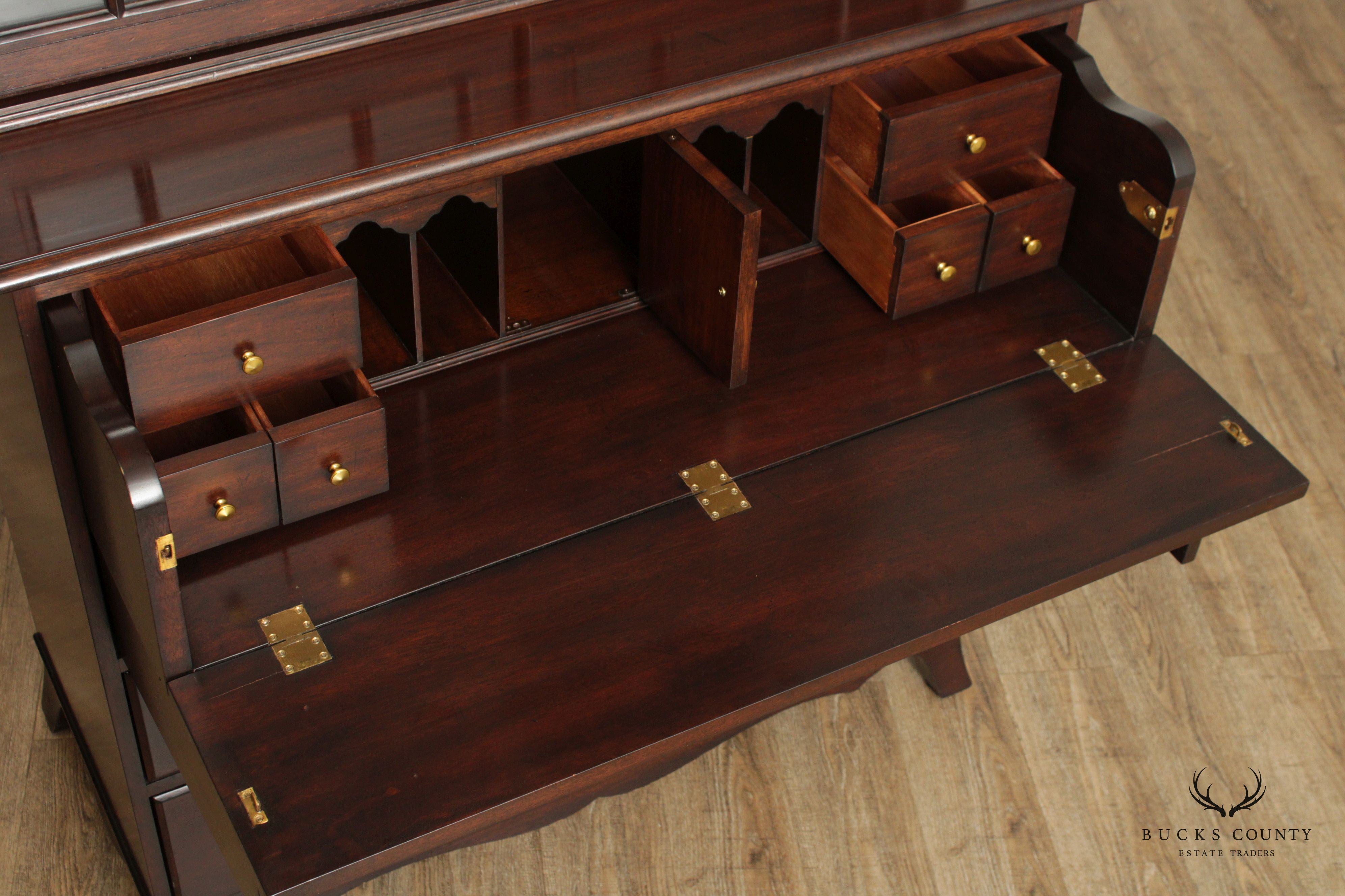 Hickory Chair Georgian Style Mahogany Bookcase Top Secretary Desk