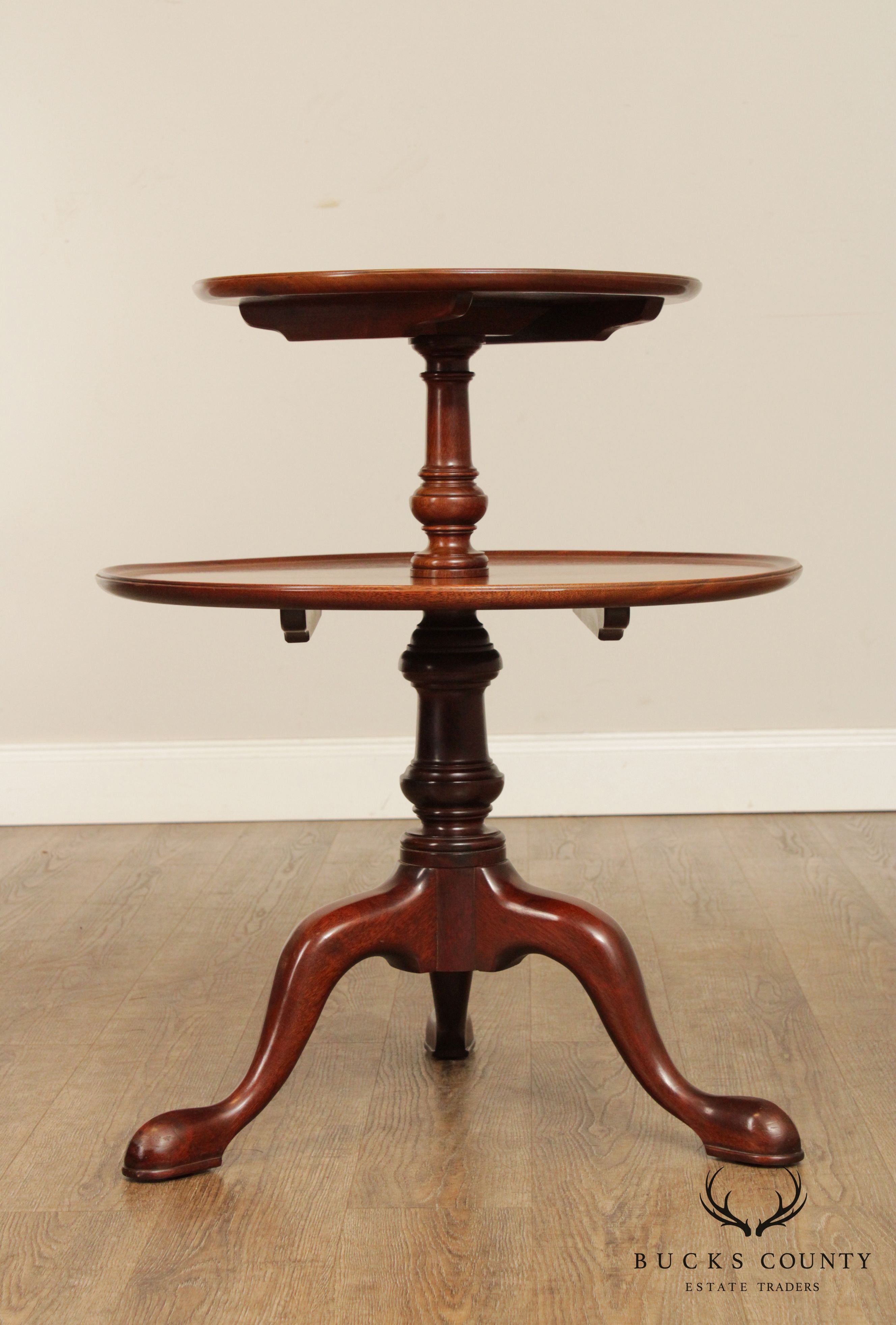 Kittinger Mahogany Queen Anne 2 Tier Dumbwaiter Side Table