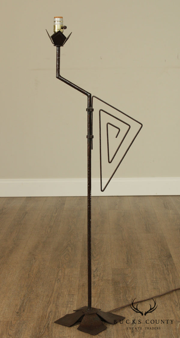 Beardsley Studios Chicago Art Deco Wrought Iron Floor Lamp