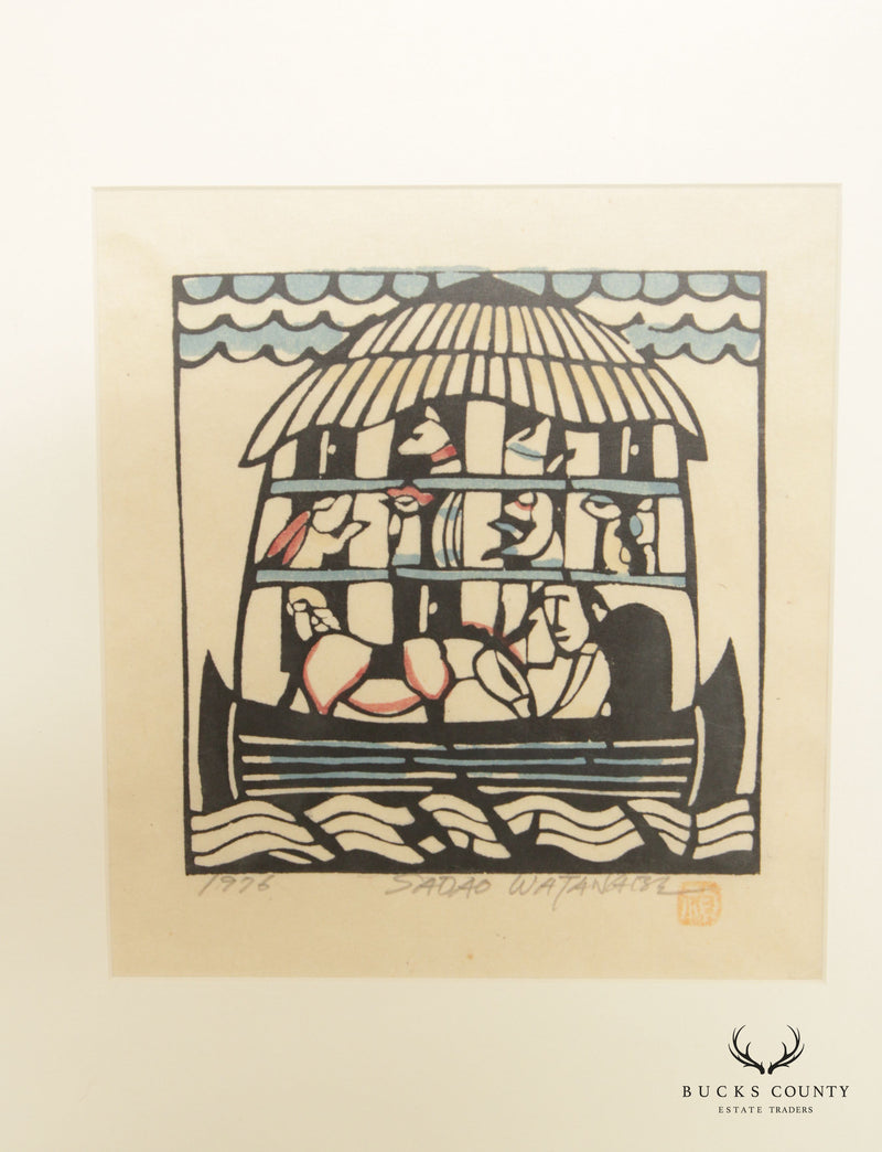 Sadao Watanabe 'Noah's Ark I' Original Woodblock Print