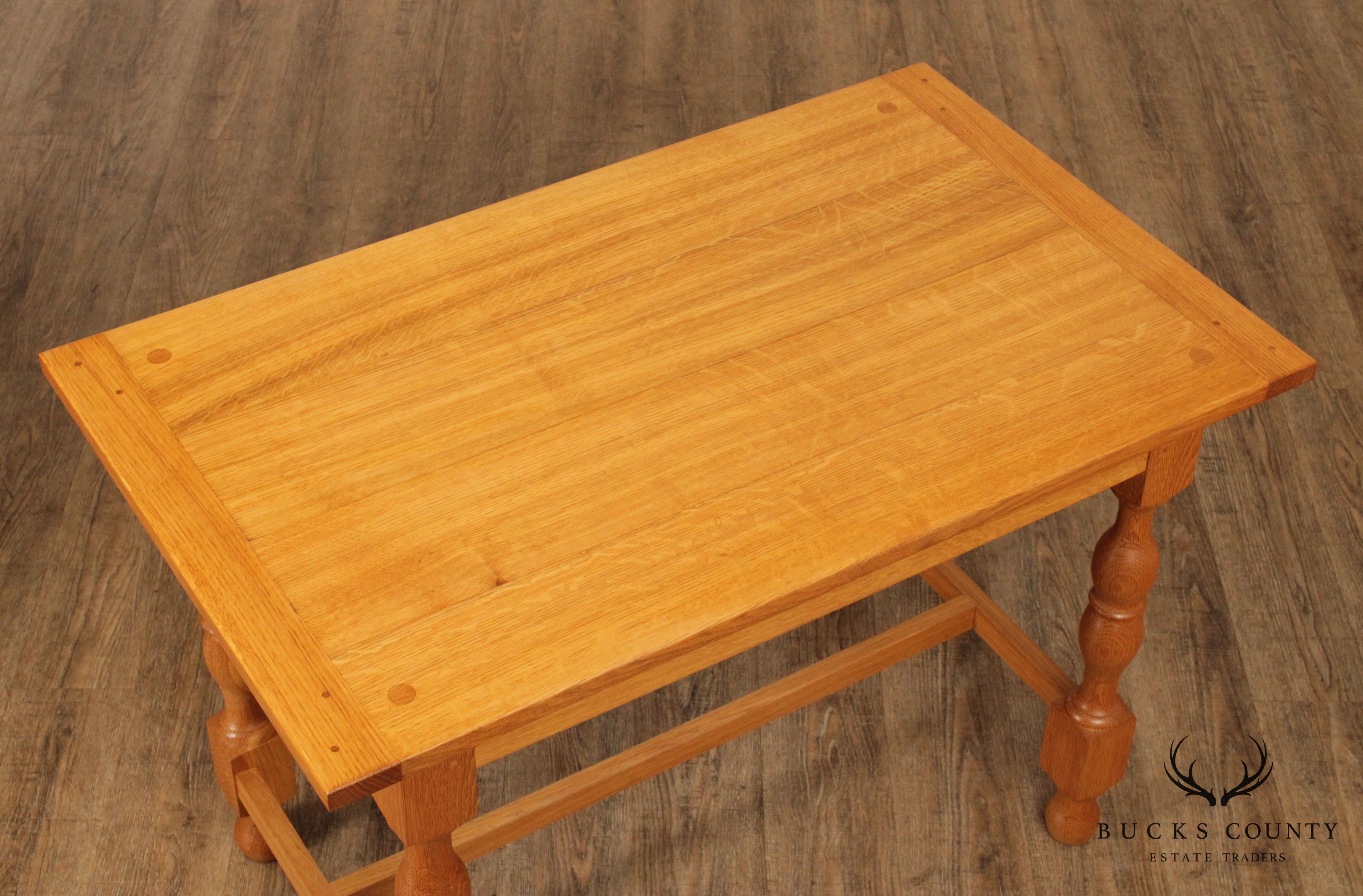 Vintage Custom Crafted Oak Trestle Table