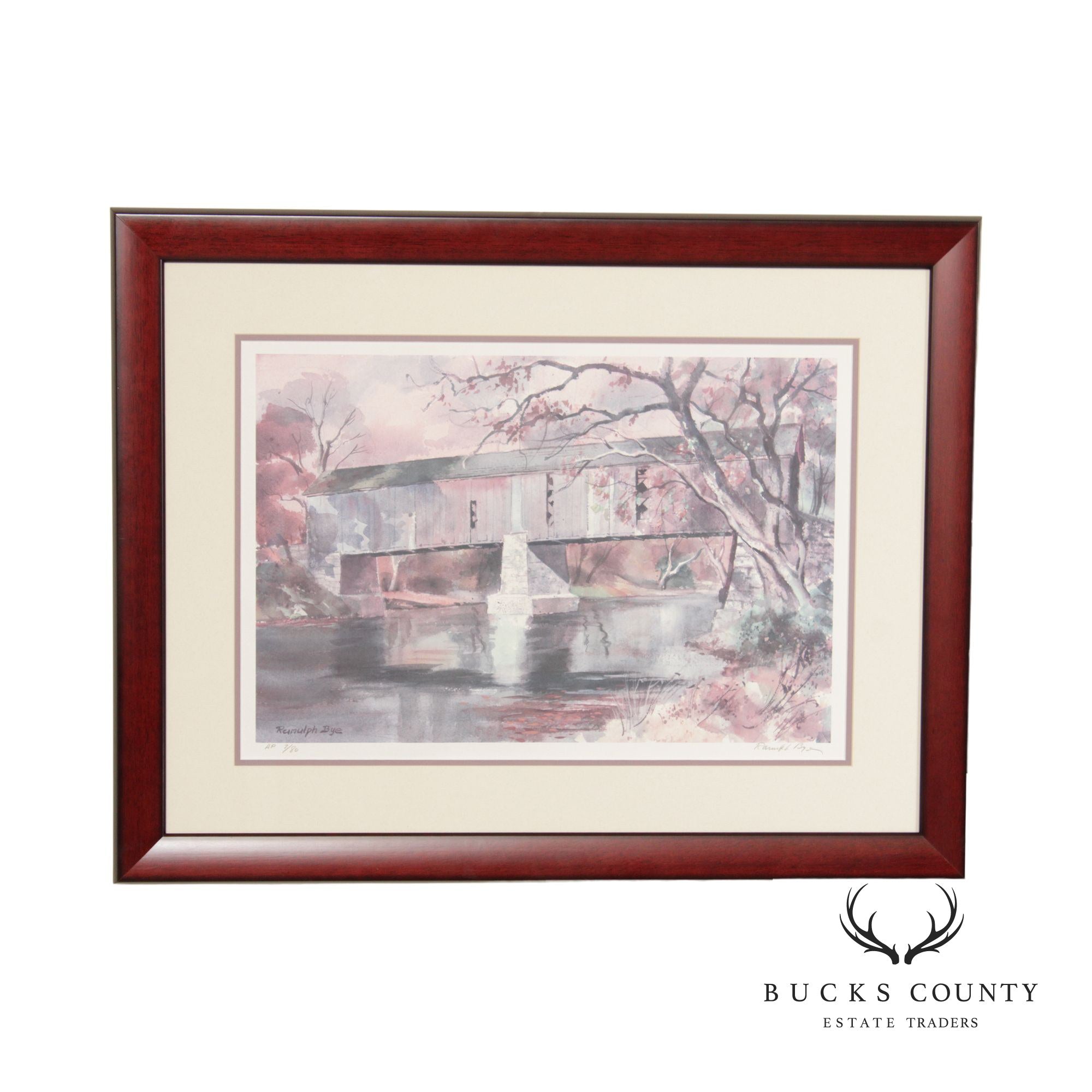 Ranulph Bye Bucks County Covered Bridge Watercolor Print